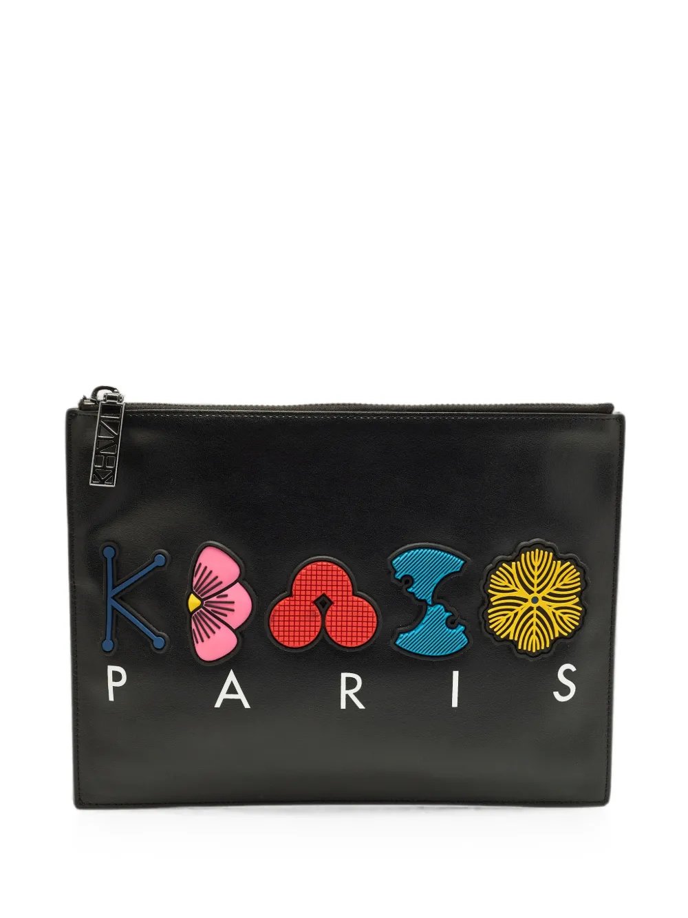 logo-patch clutch bag