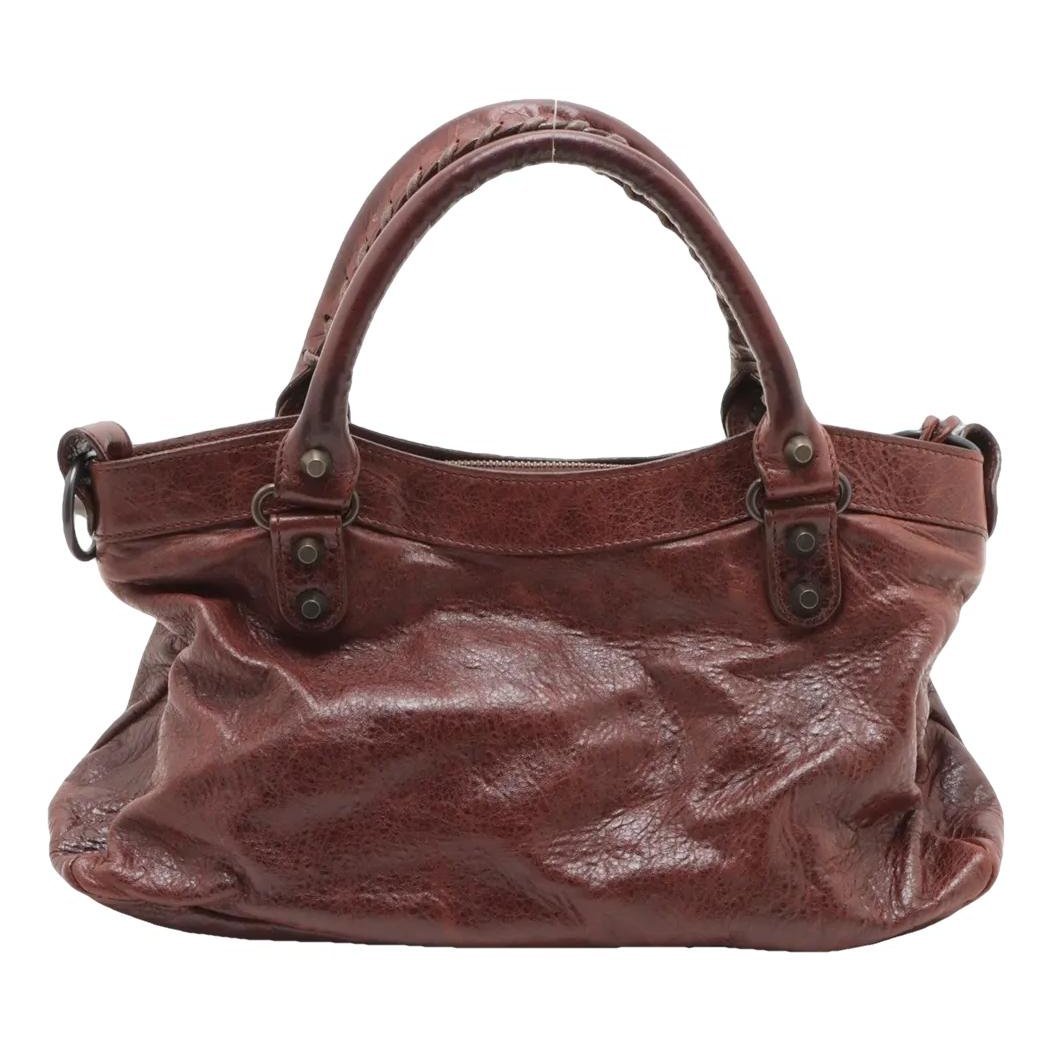 City leather handbag
