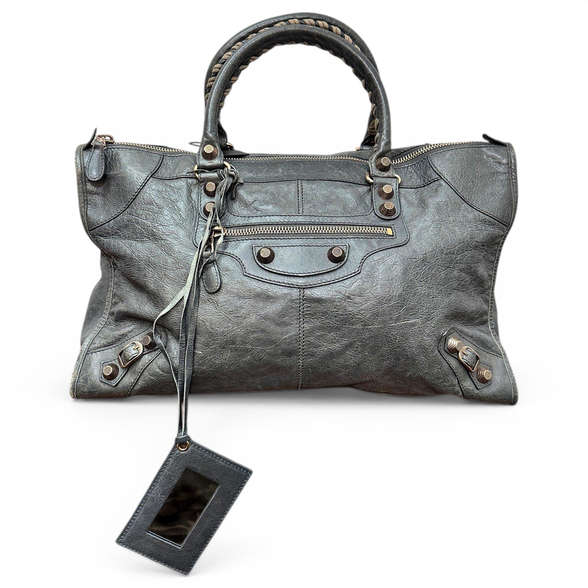 City leather handbag