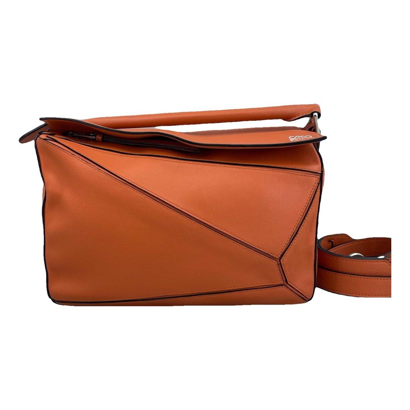 Puzzle leather handbag