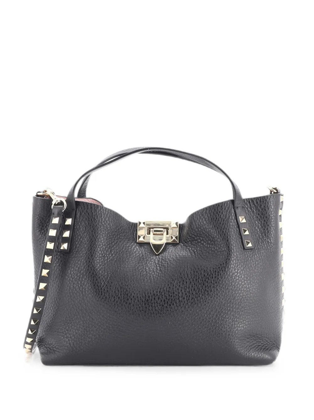 Rockstud Convertible Flip Lock Leather Medium tote bag