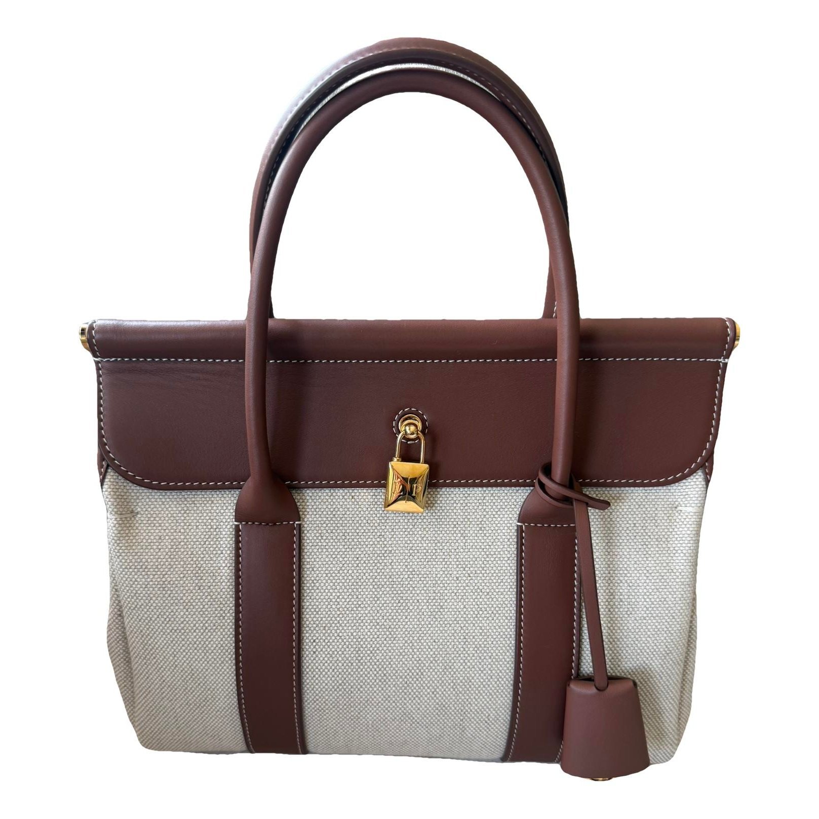 Loom leather handbag