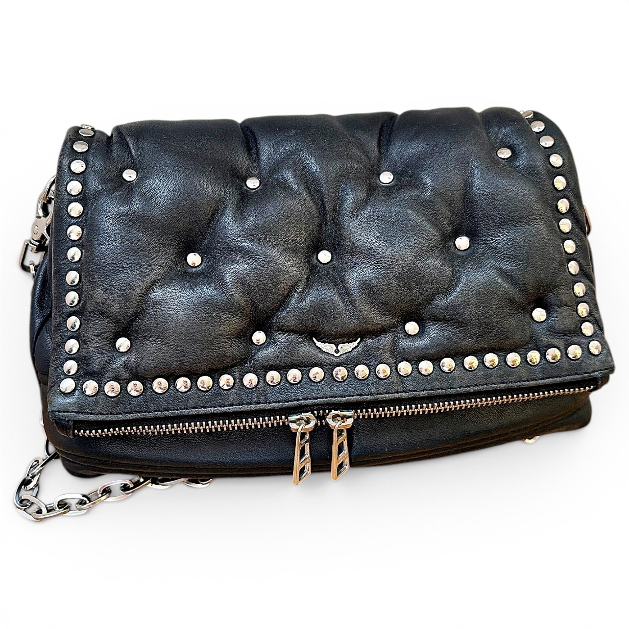 Rock leather crossbody bag