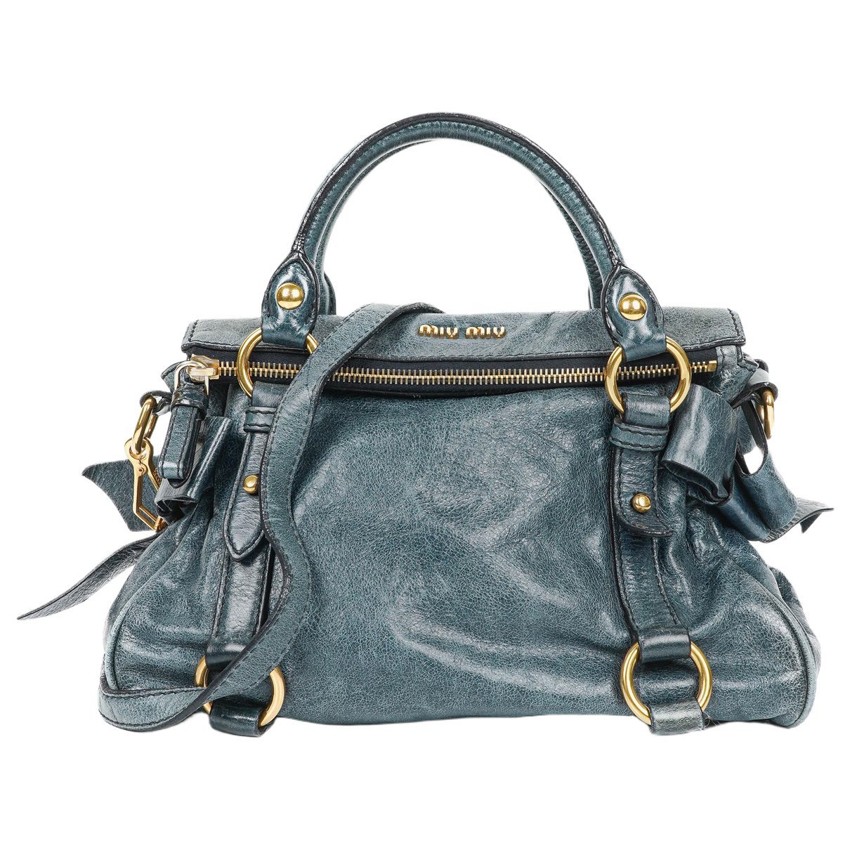Bow bag leather handbag