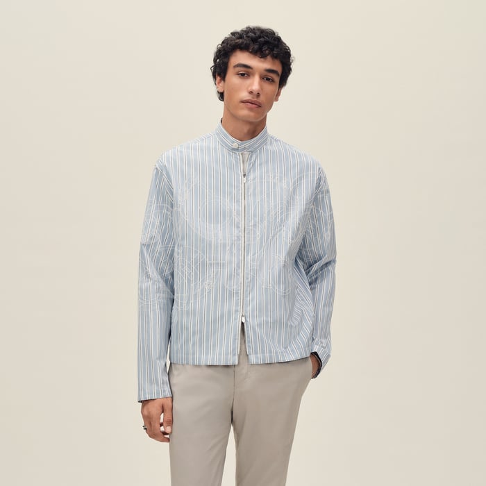 Bleu Pâle "Eperon d'Or 3d Ray" Zipped Jacket
