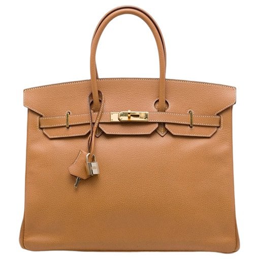 Hermes Birkin 35 Handbag Gold Epsom Leather