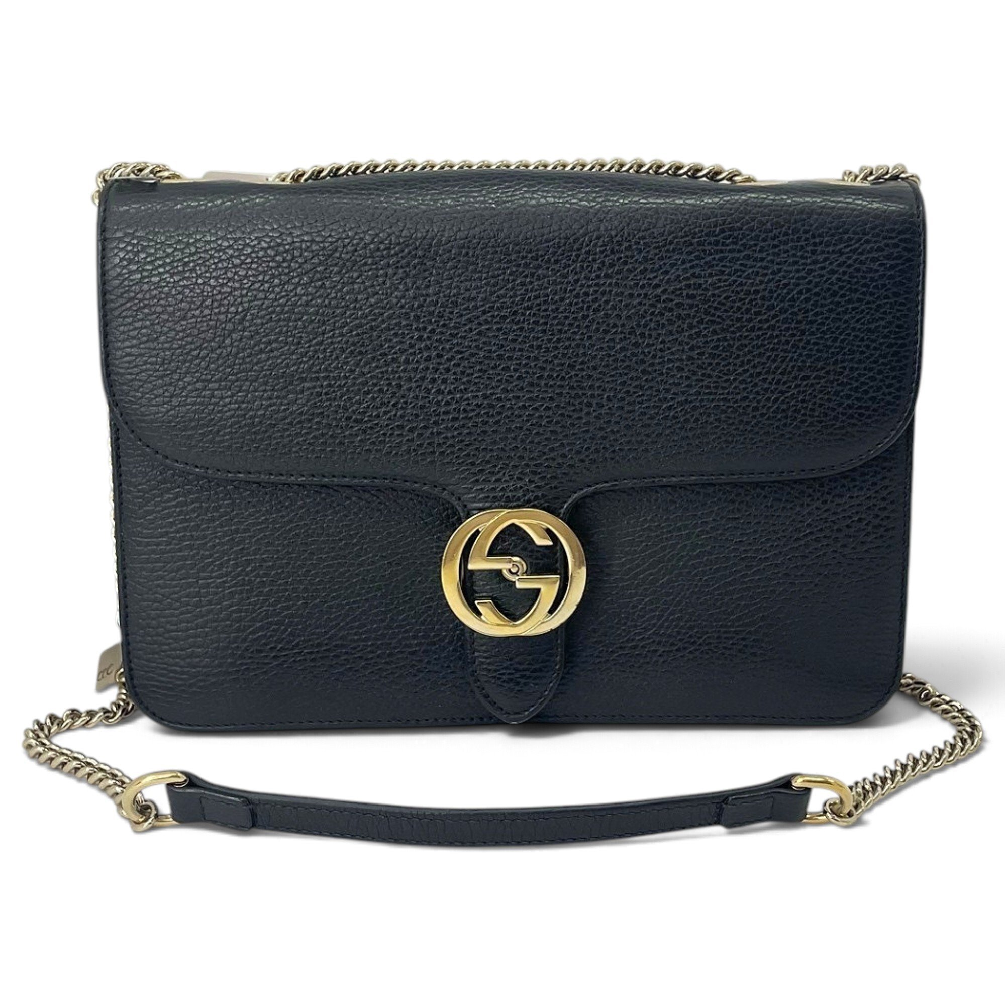 Interlocking leather handbag