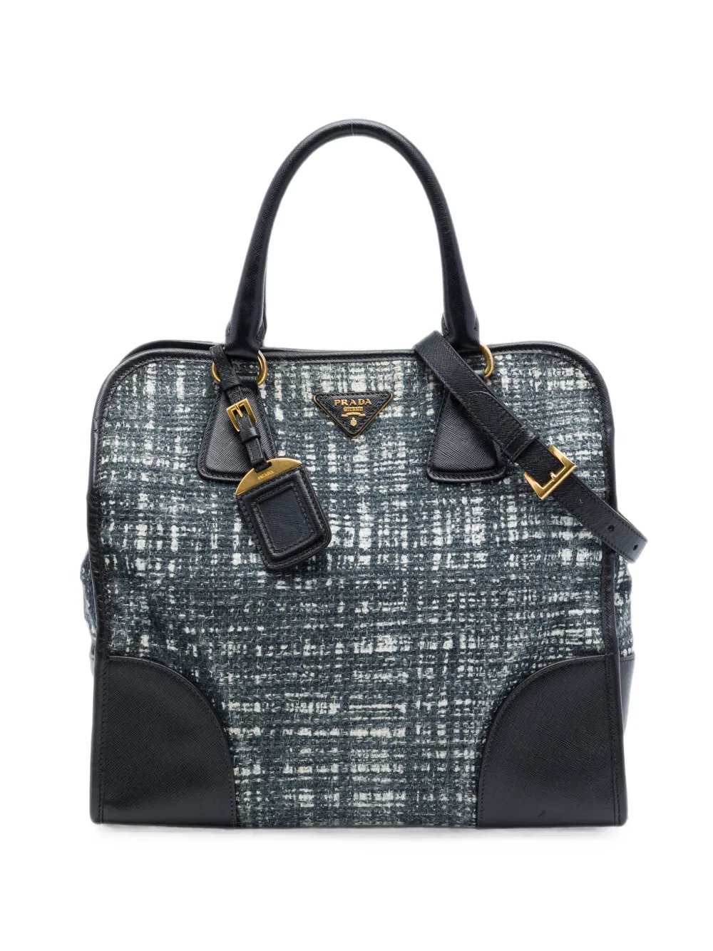 2010-2026 Saffiano Trimmed Tweed Lux Shopping Tote satchel