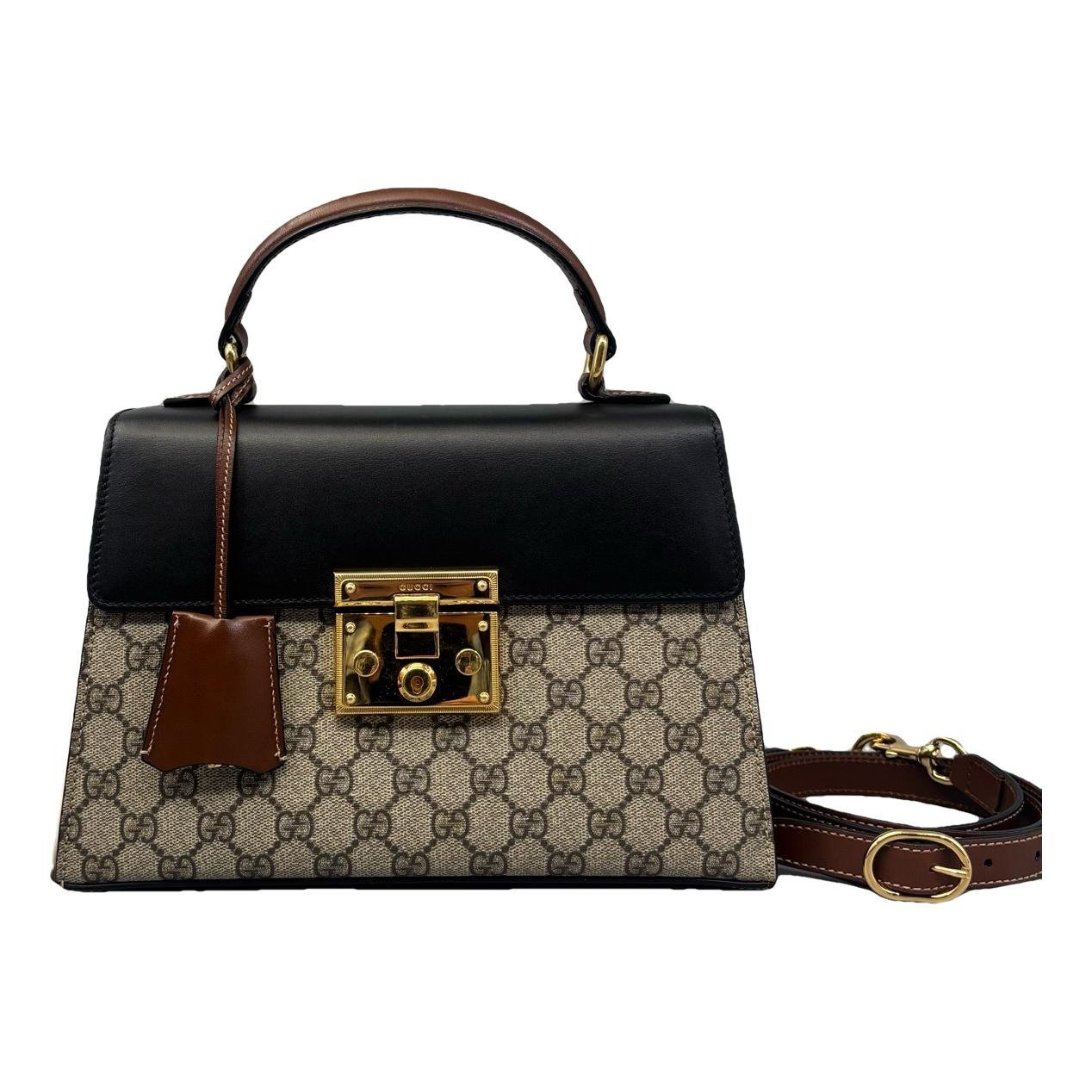 Padlock leather handbag