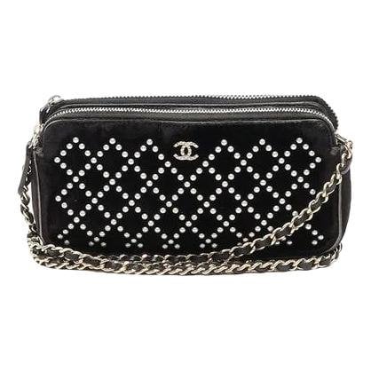 Wallet On Chain velvet crossbody bag