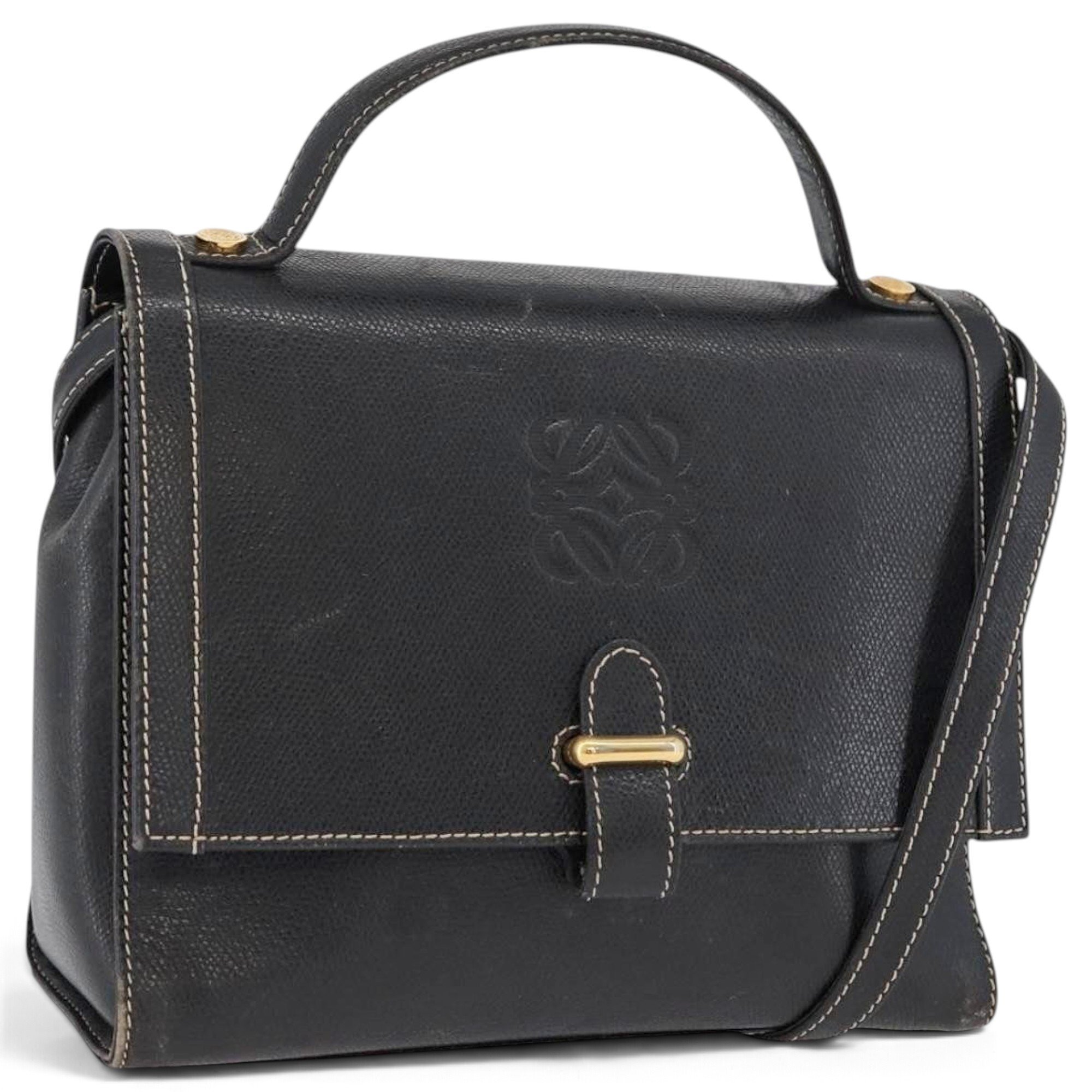 Anagram leather handbag