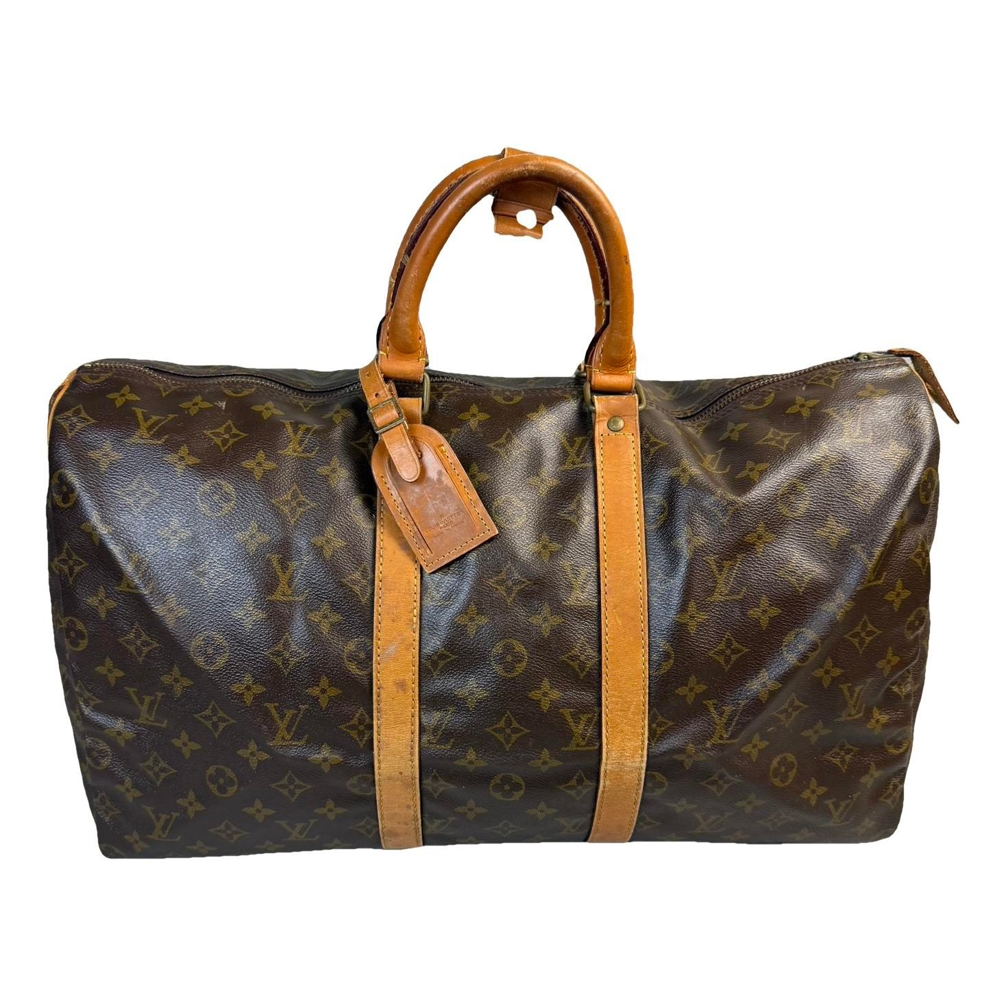 Keepall leather travel bag