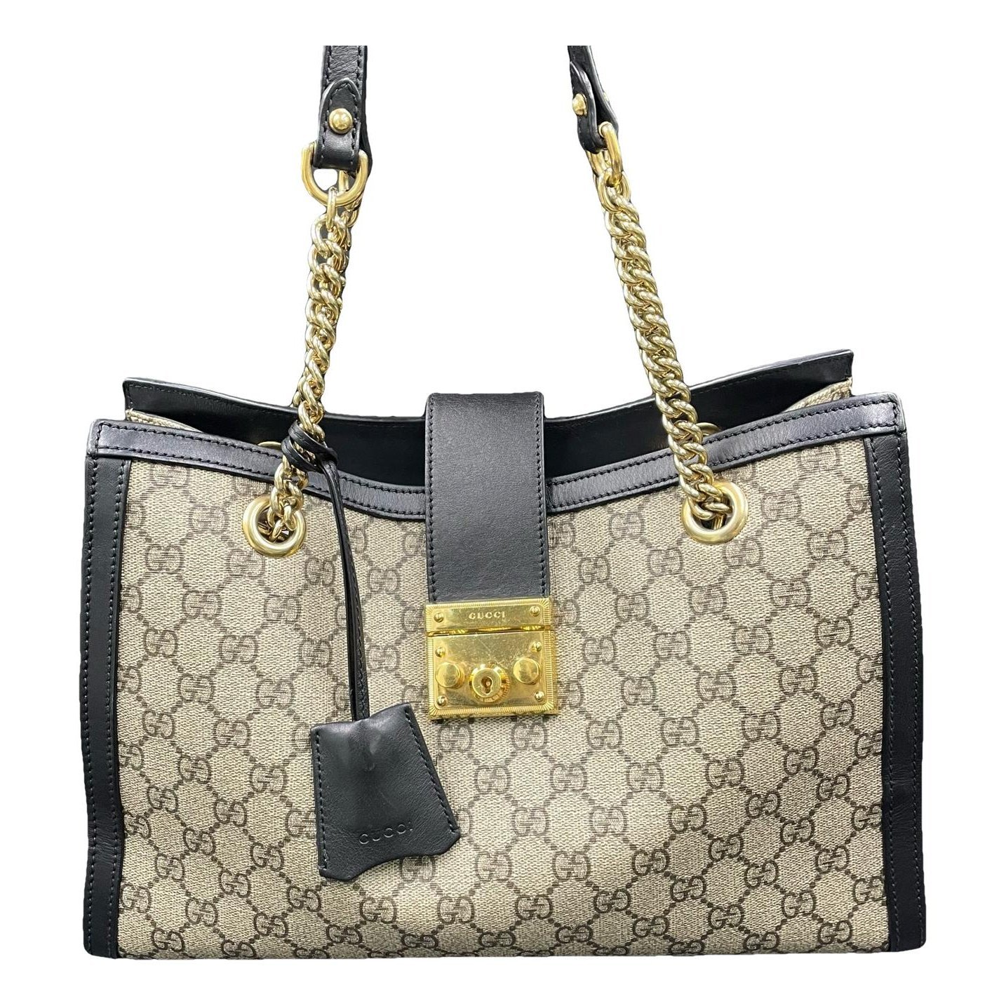 Padlock leather handbag