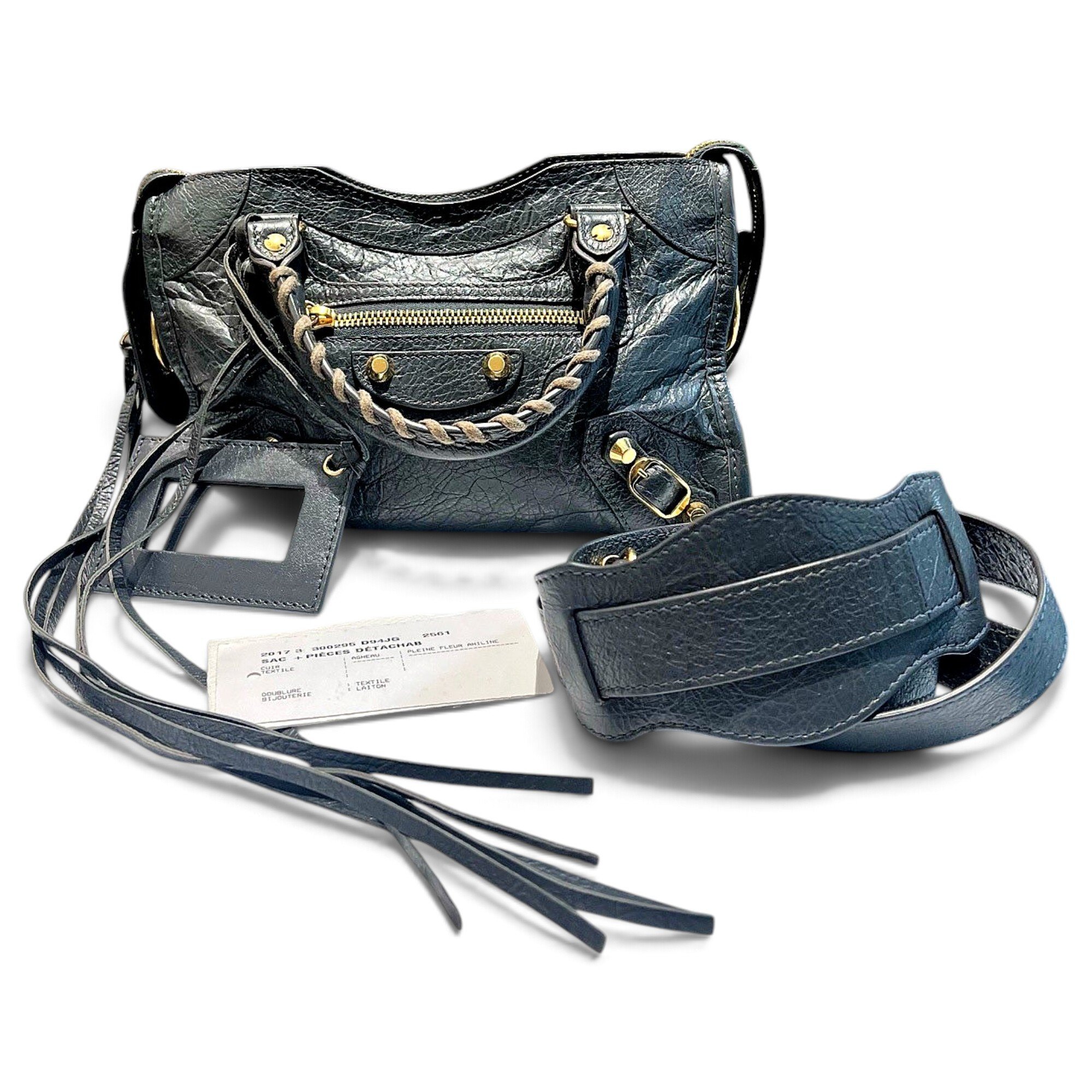 City leather handbag