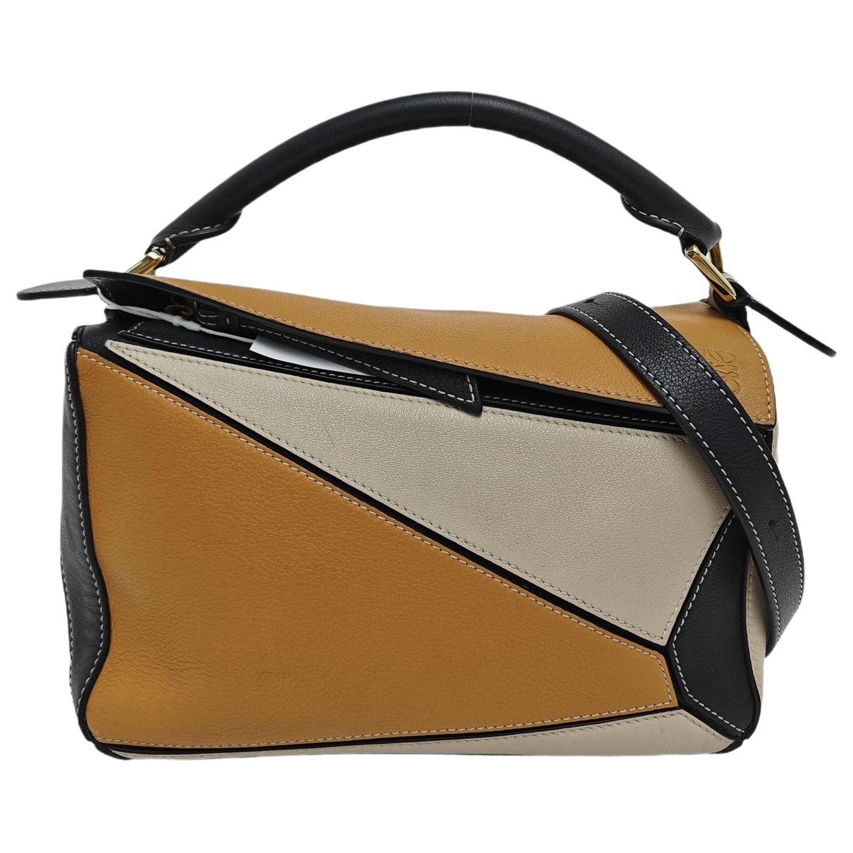 Puzzle leather handbag