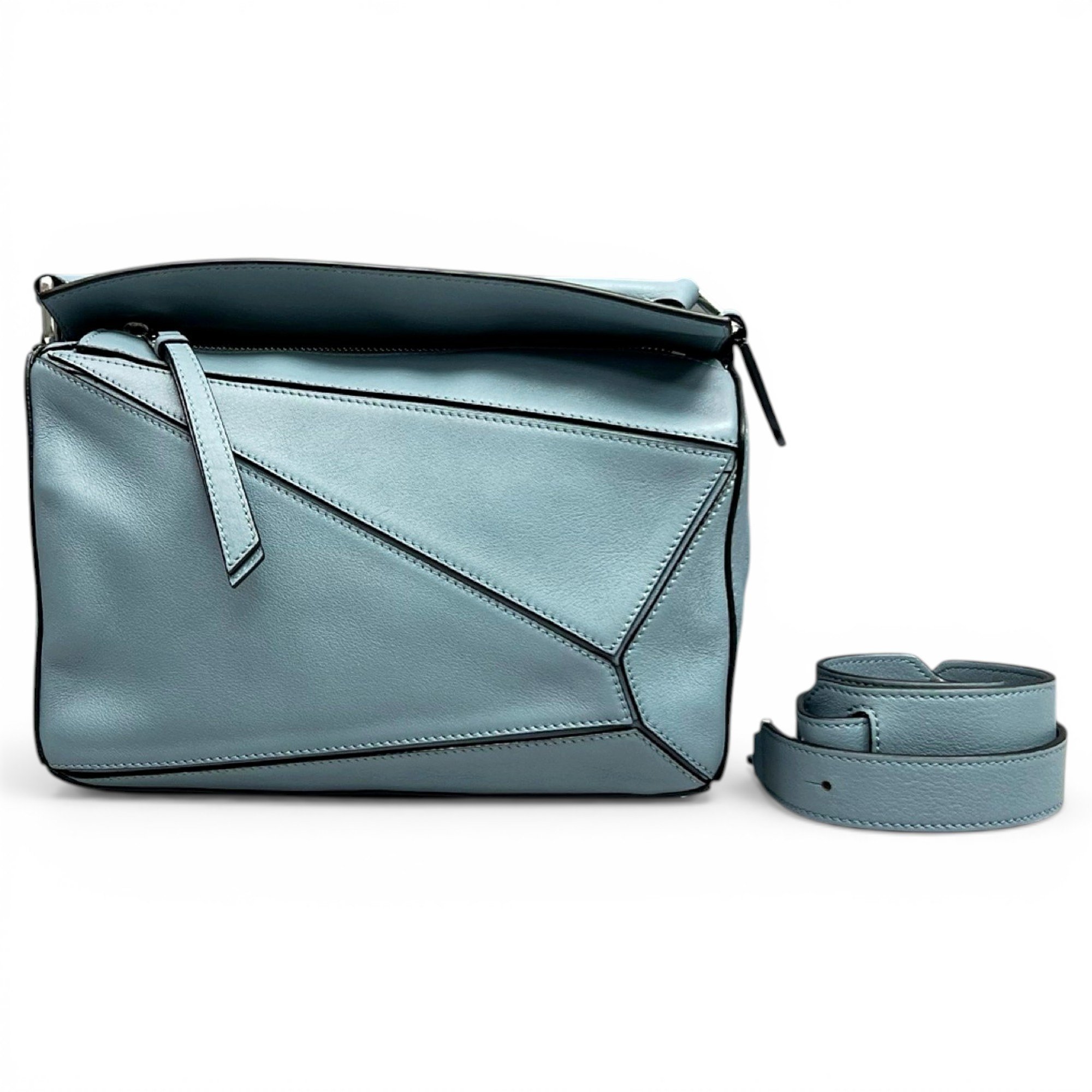 Puzzle leather handbag