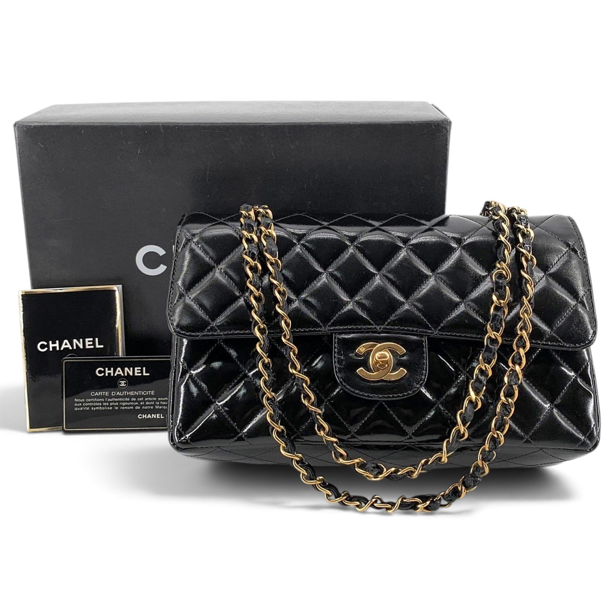 Patent leather handbag