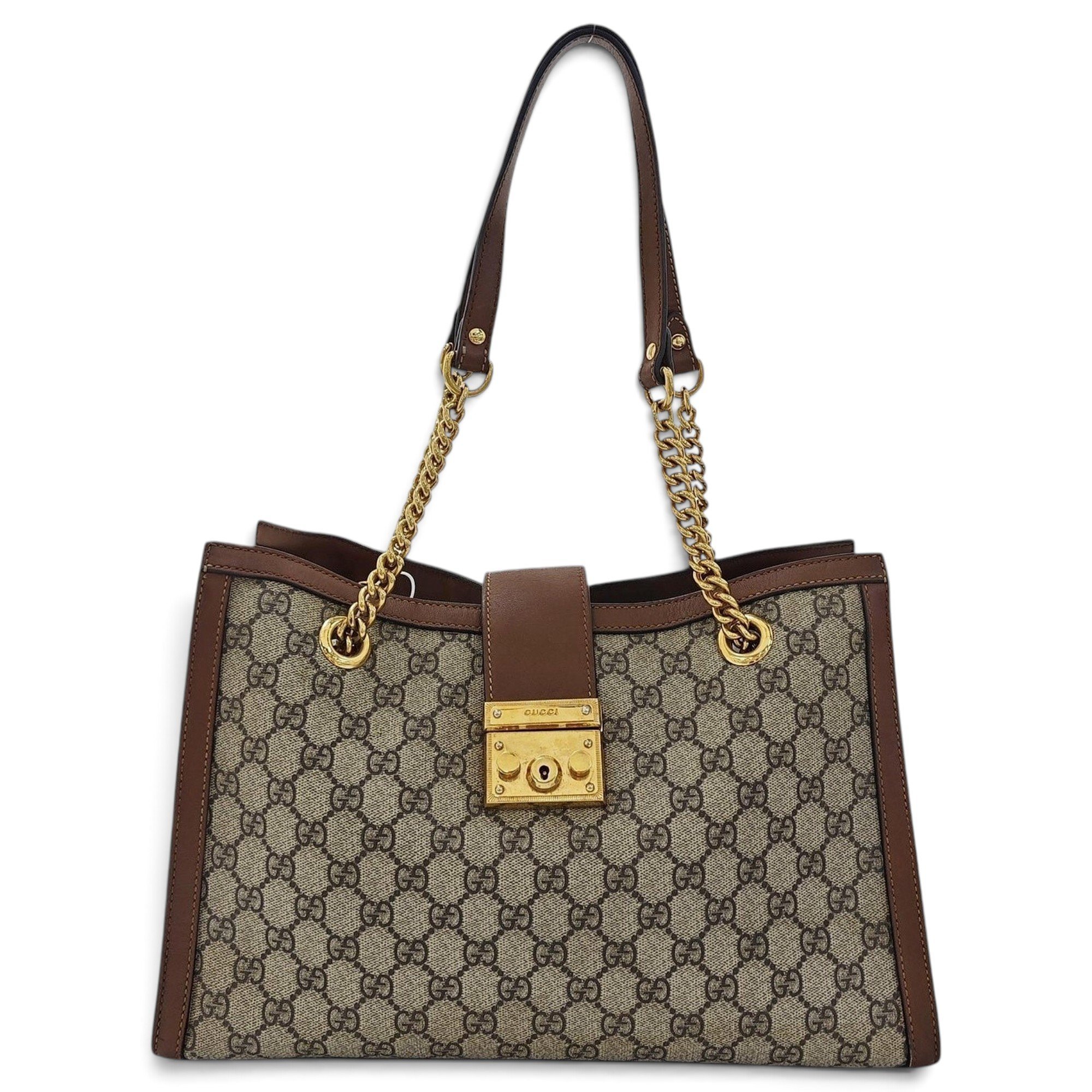 Padlock leather handbag