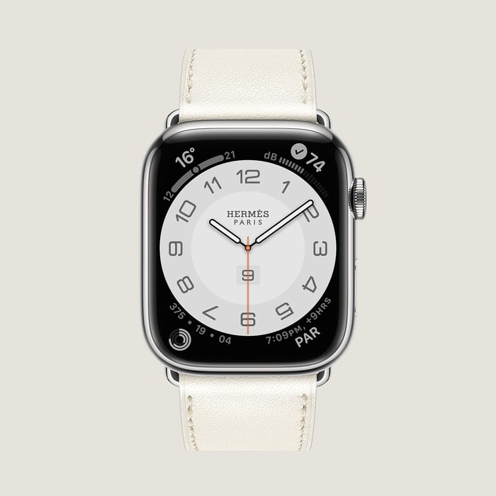 Blanc Band Apple Watch Hermès Single Tour 45 MM