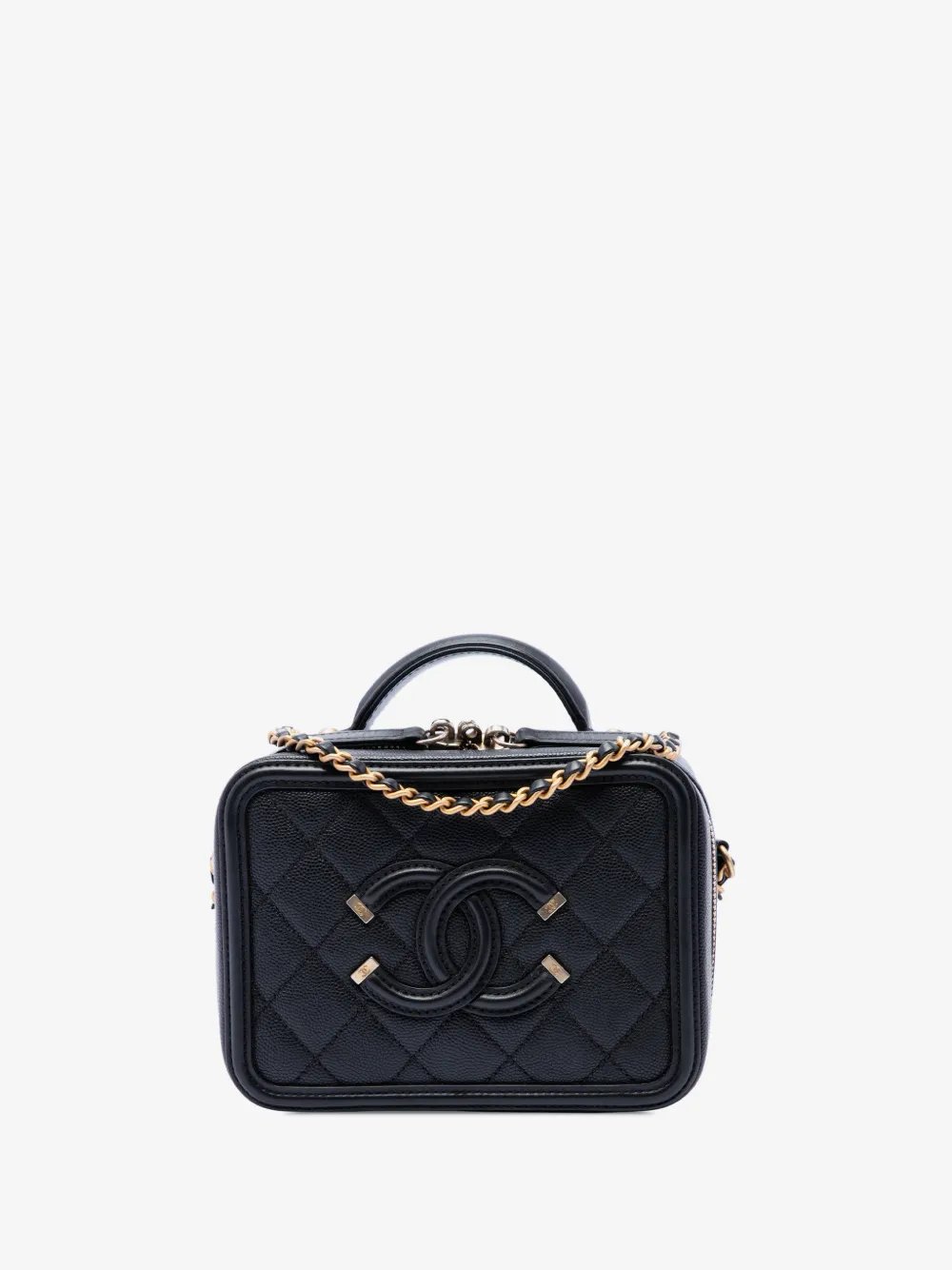 2018 Small Caviar CC Filigree Vanity Case satchel