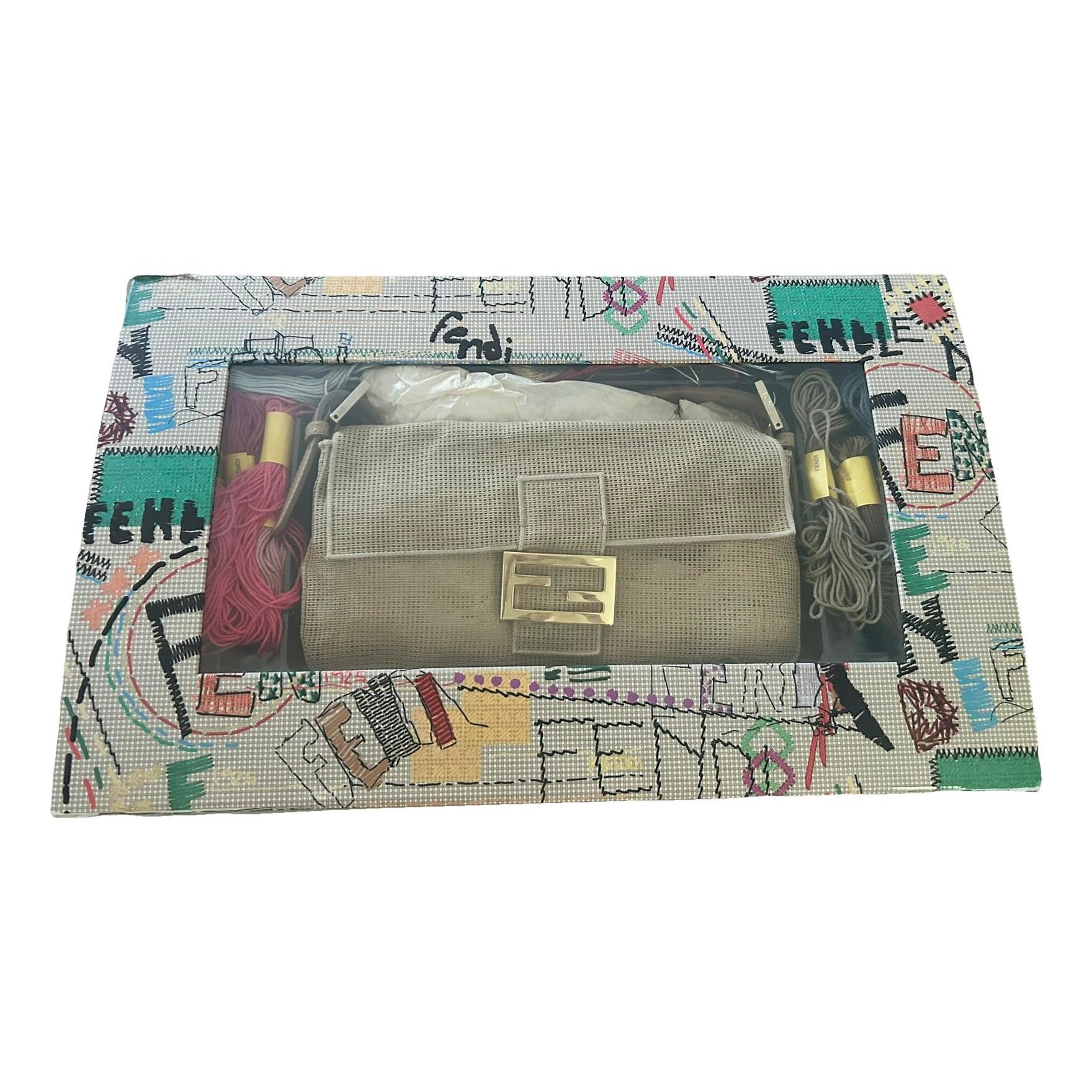 Baguette linen handbag