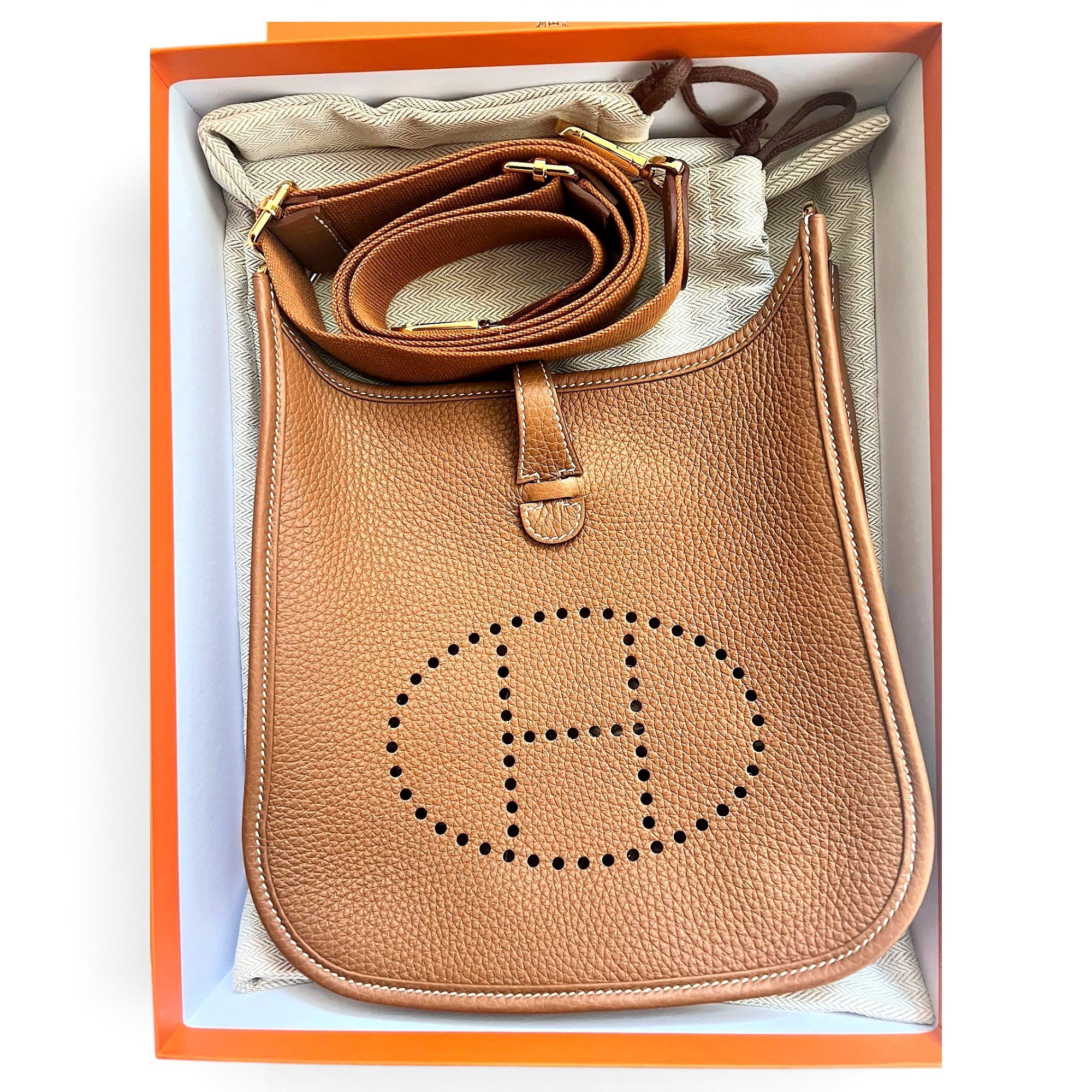Hermes Evelyne Handbag Gold