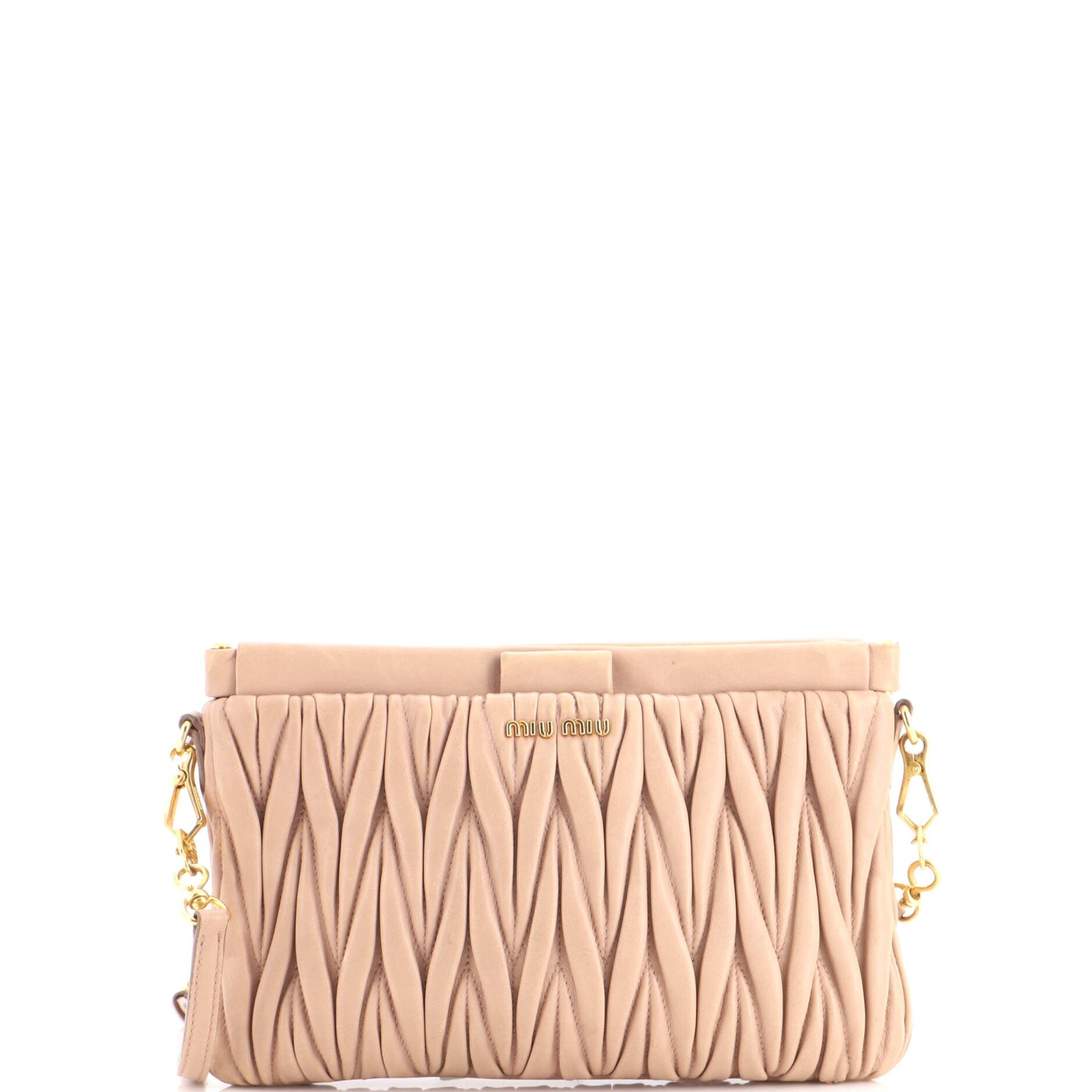 Flat Convertible Clutch Matelasse Leather