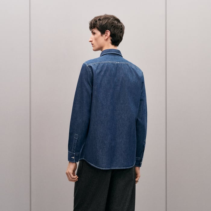 Indigo Lavé Straight Cut Denim Shirt