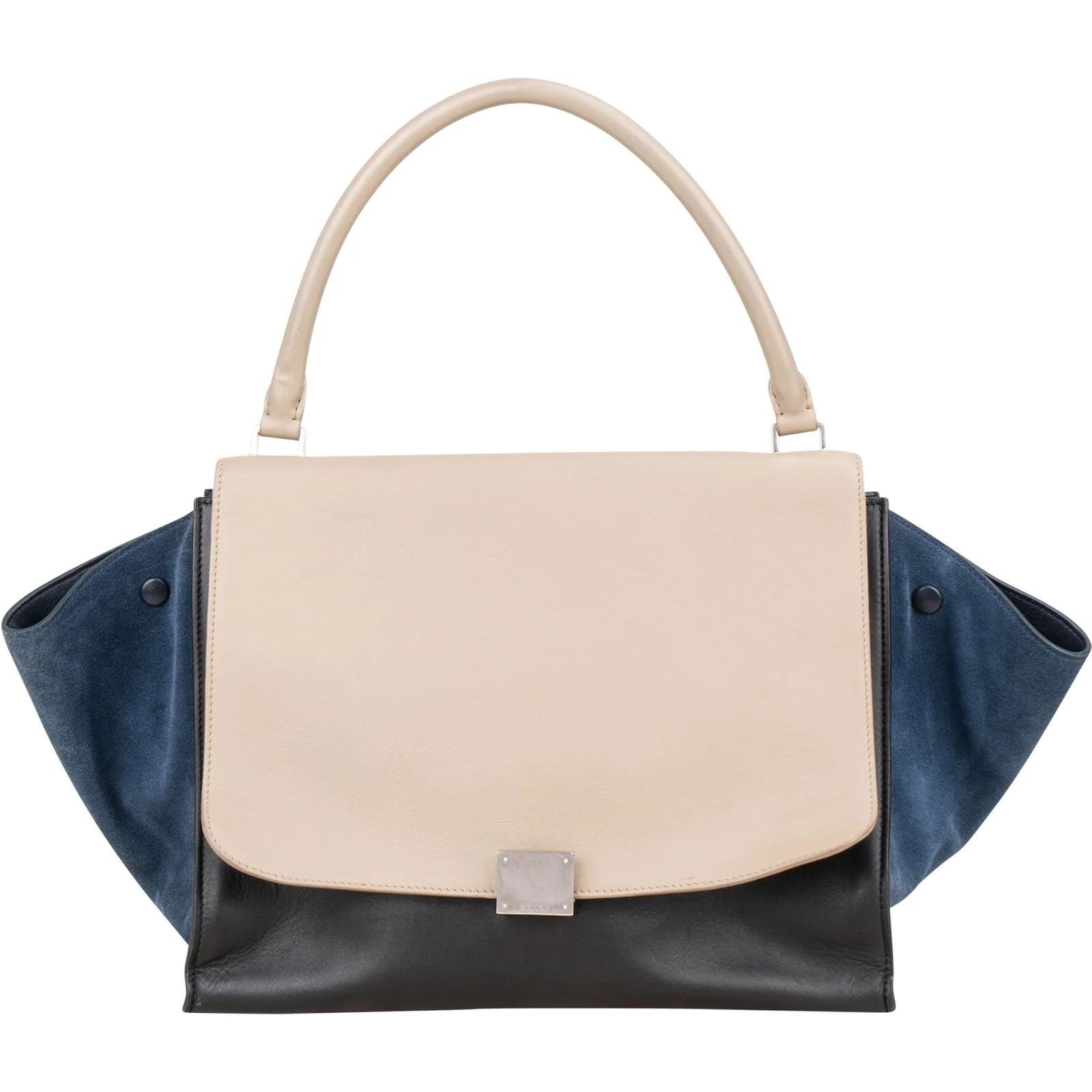 Trapèze leather handbag