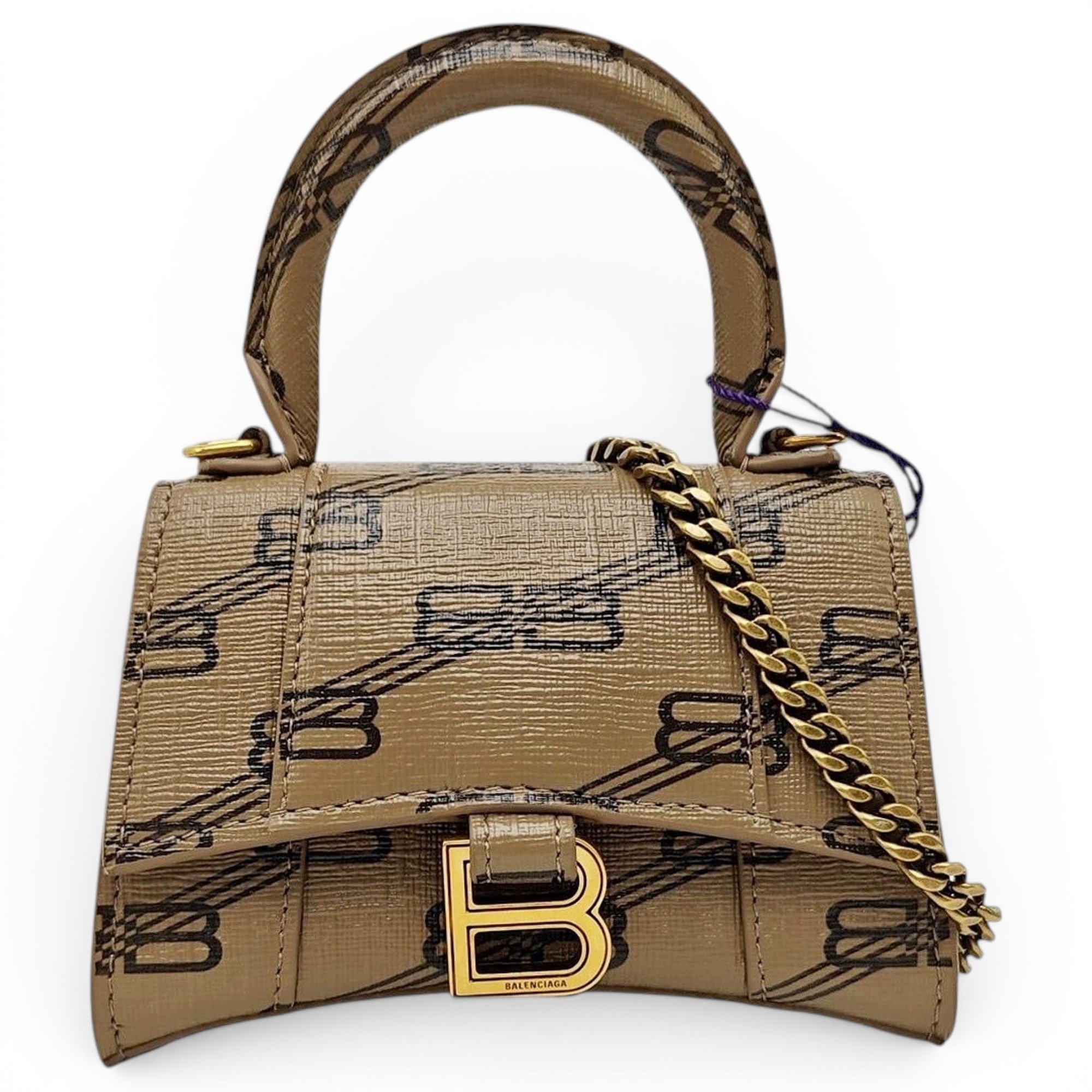 Hourglass leather handbag