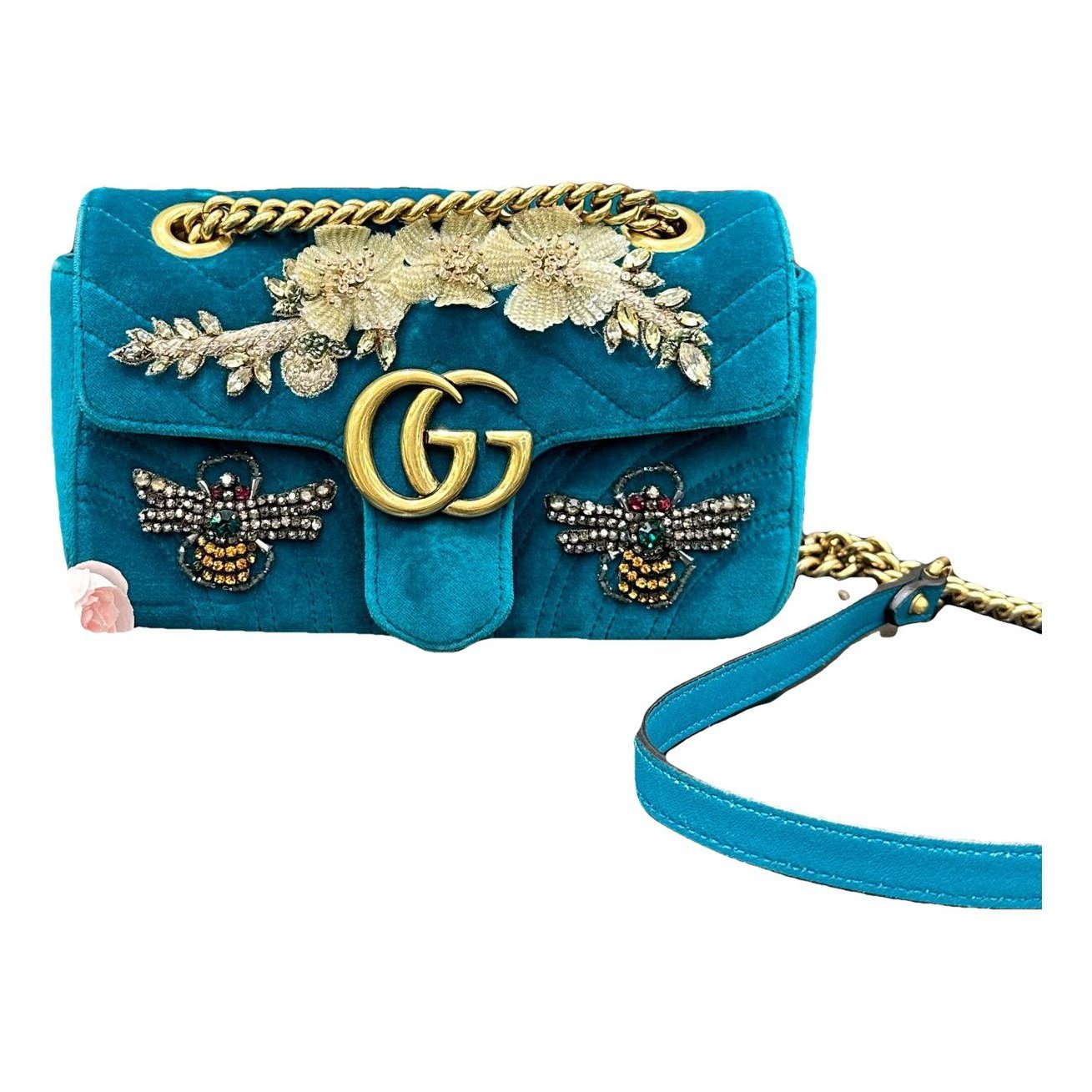 GG Marmont Flap velvet handbag