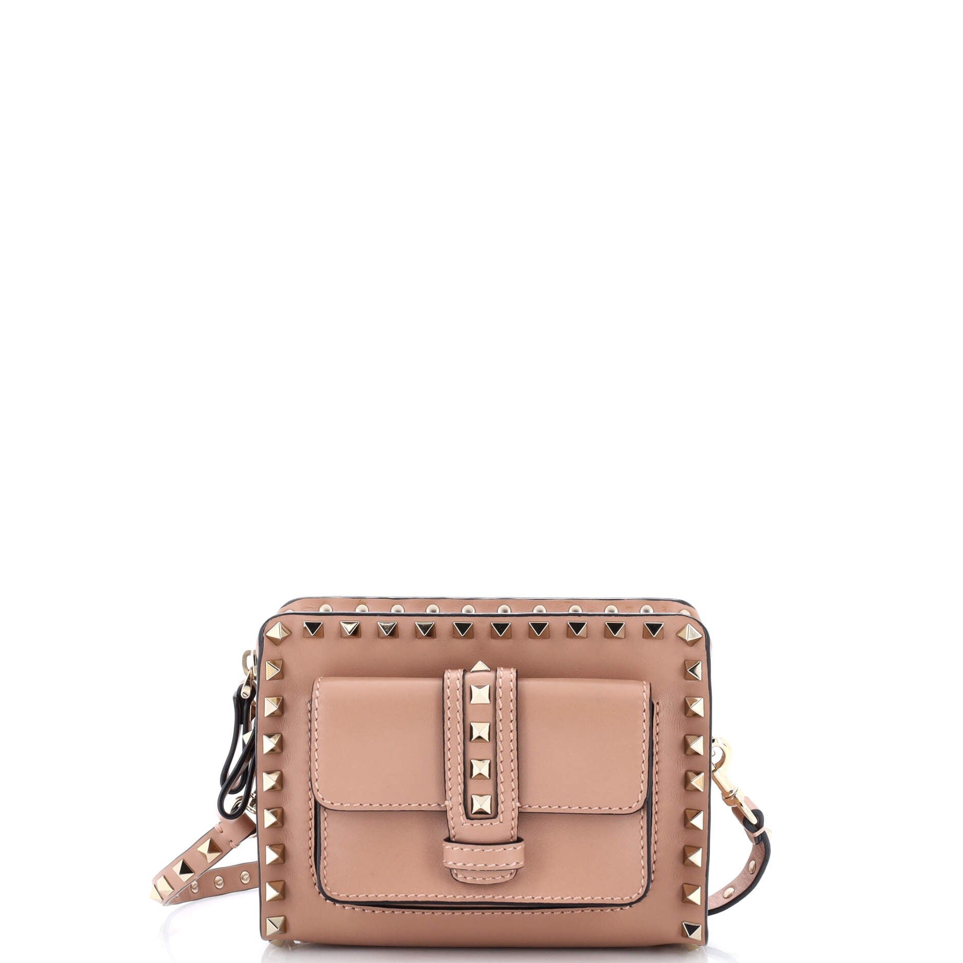 Valentino Garavani Rockstud Front Pocket Shoulder Bag Leather Mini