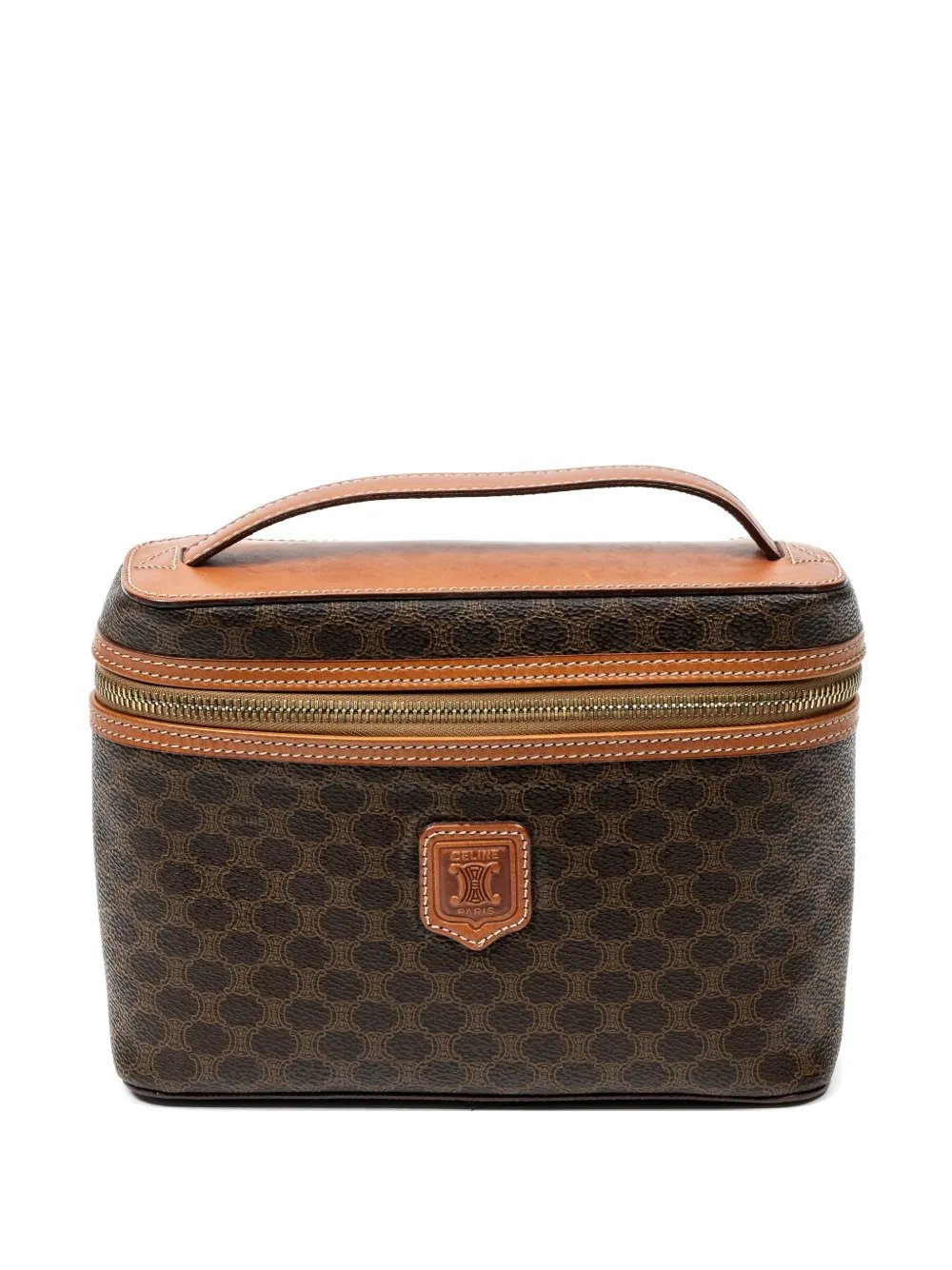 Macadam leather-trim handbag