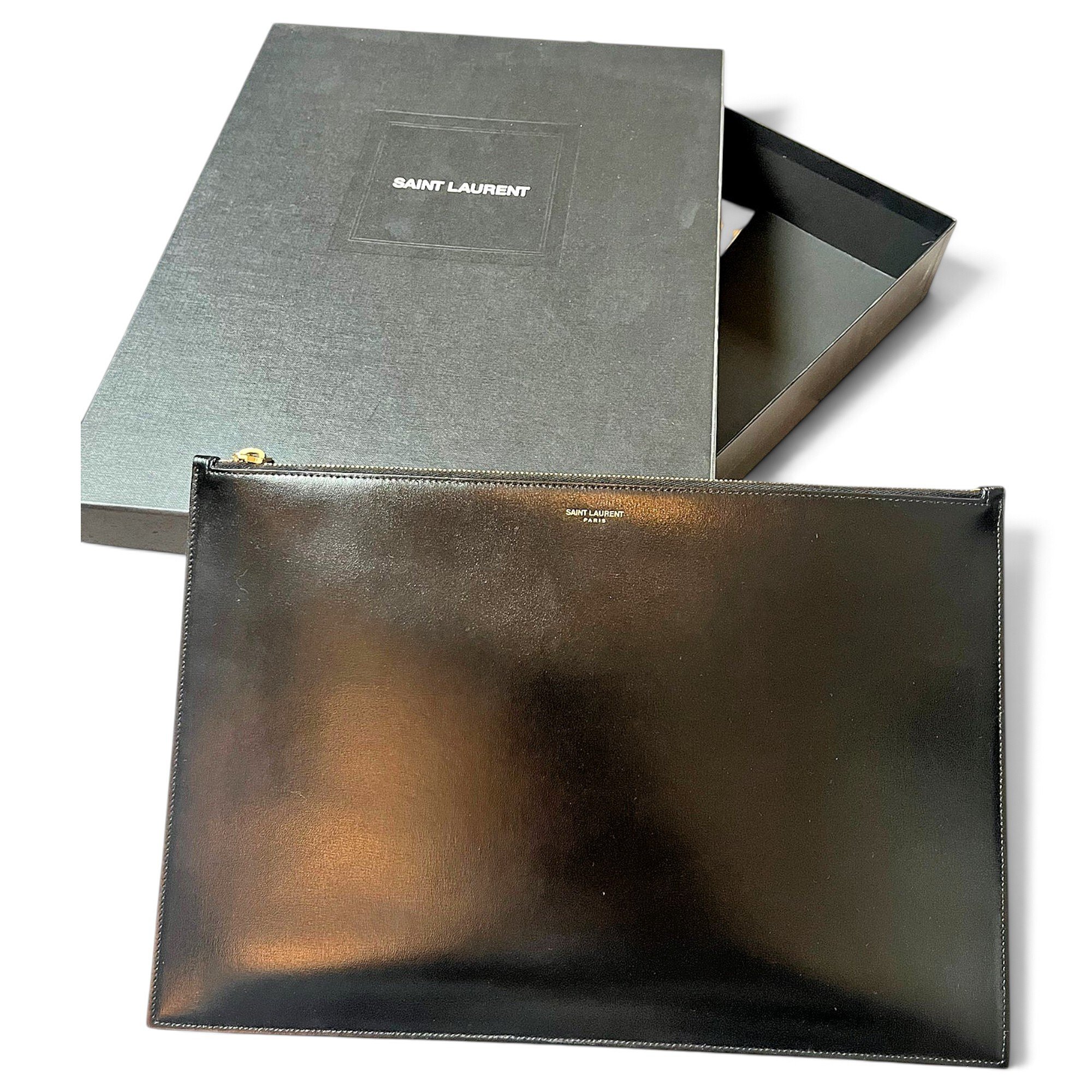 Leather clutch bag