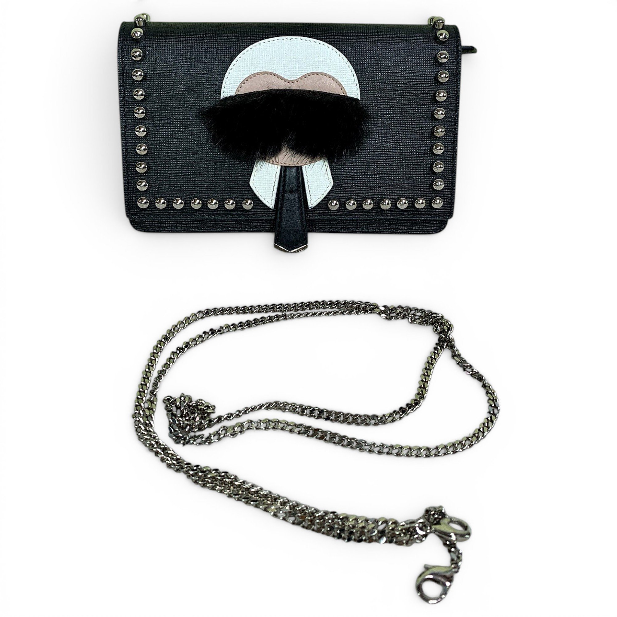 Wallet On Chain leather handbag
