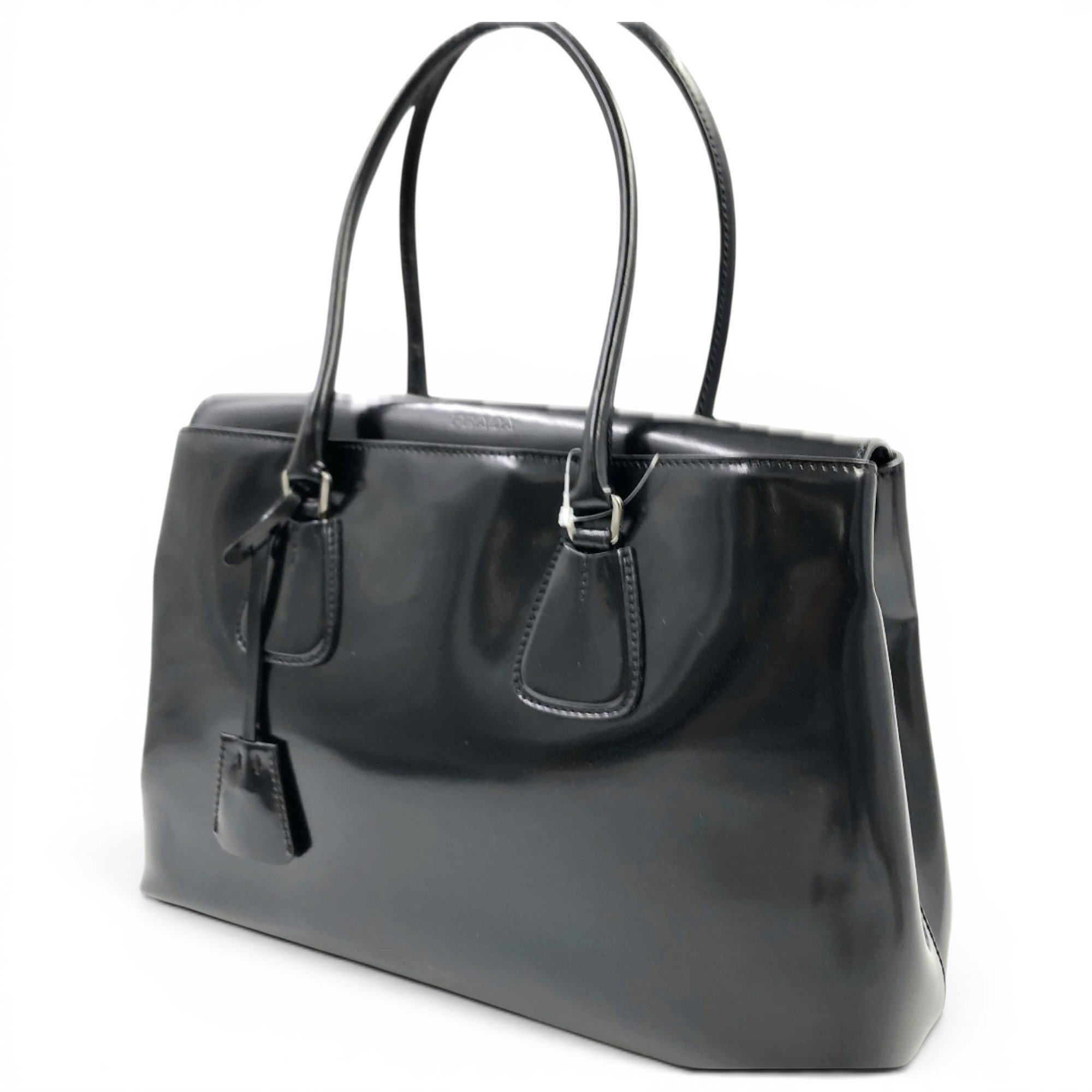 Patent leather handbag