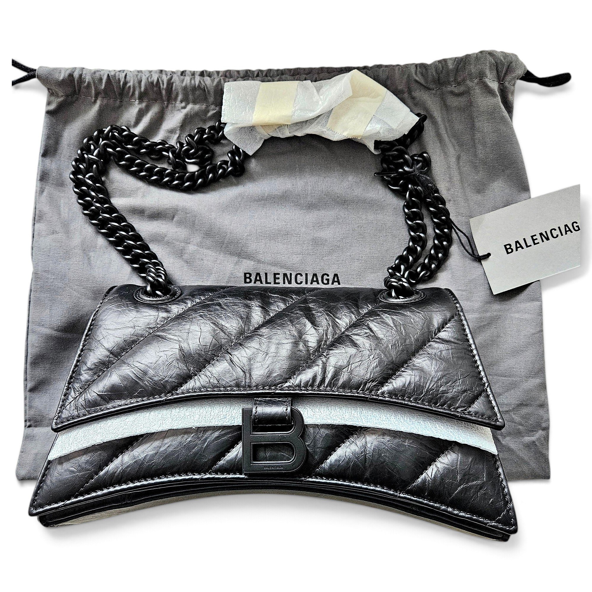 Crush leather handbag
