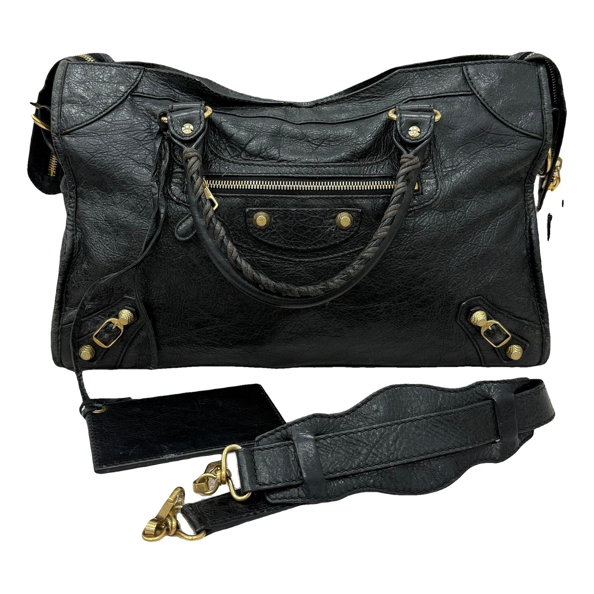 City leather handbag