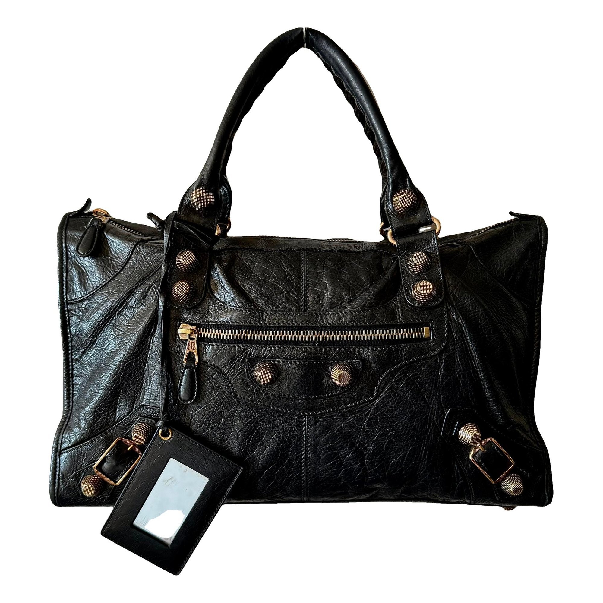 Work leather handbag