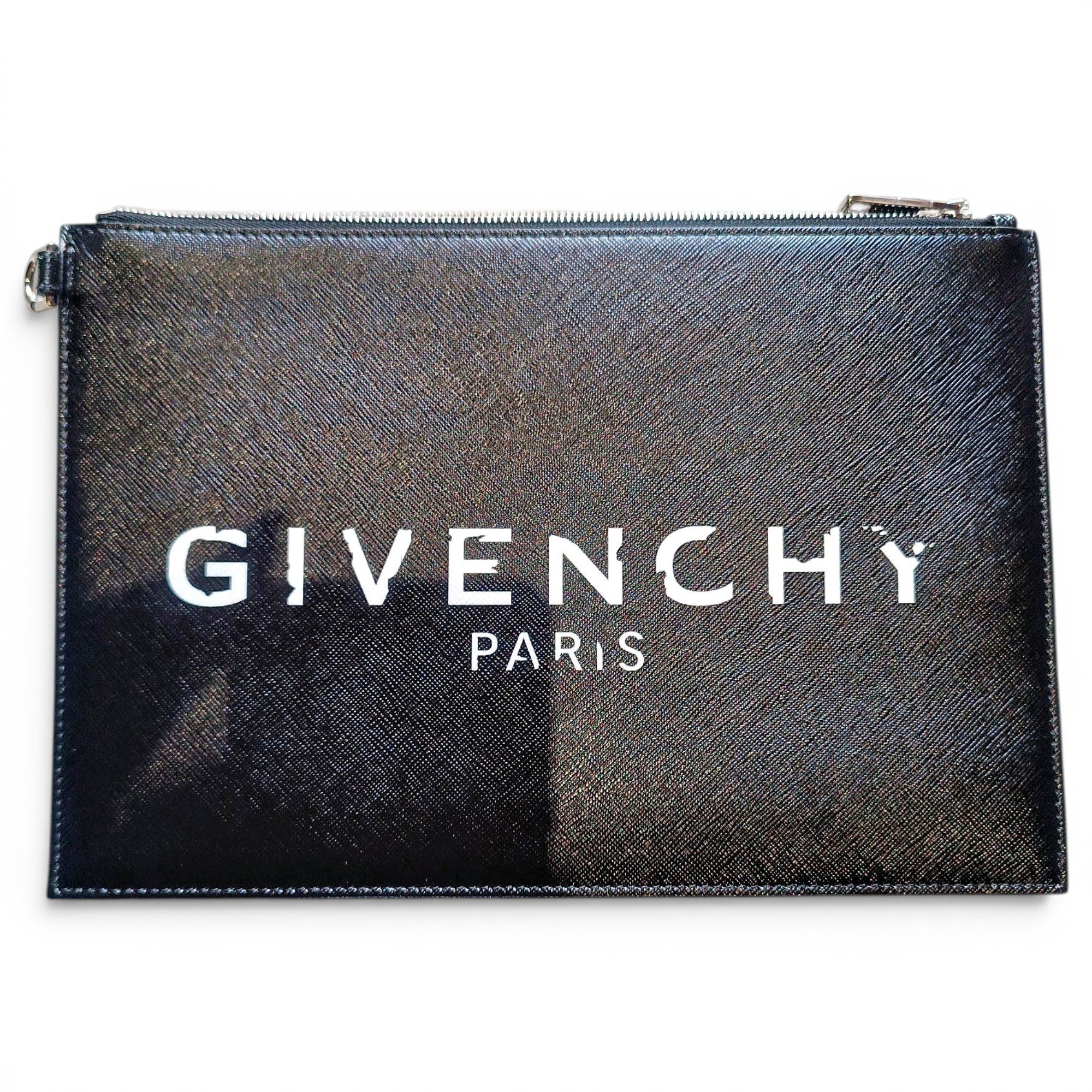 Leather clutch bag