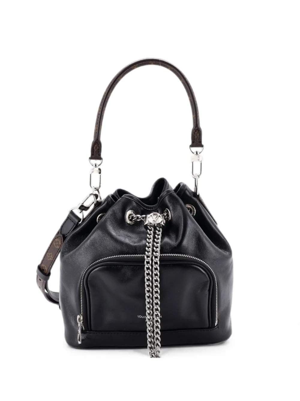 No Way Vibe Leather with Monogram Detail bucket bag