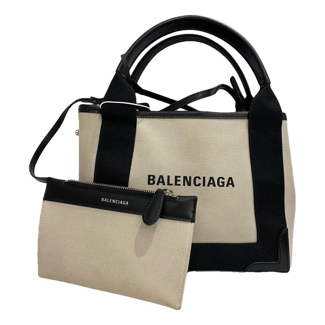 Navy cabas cloth handbag