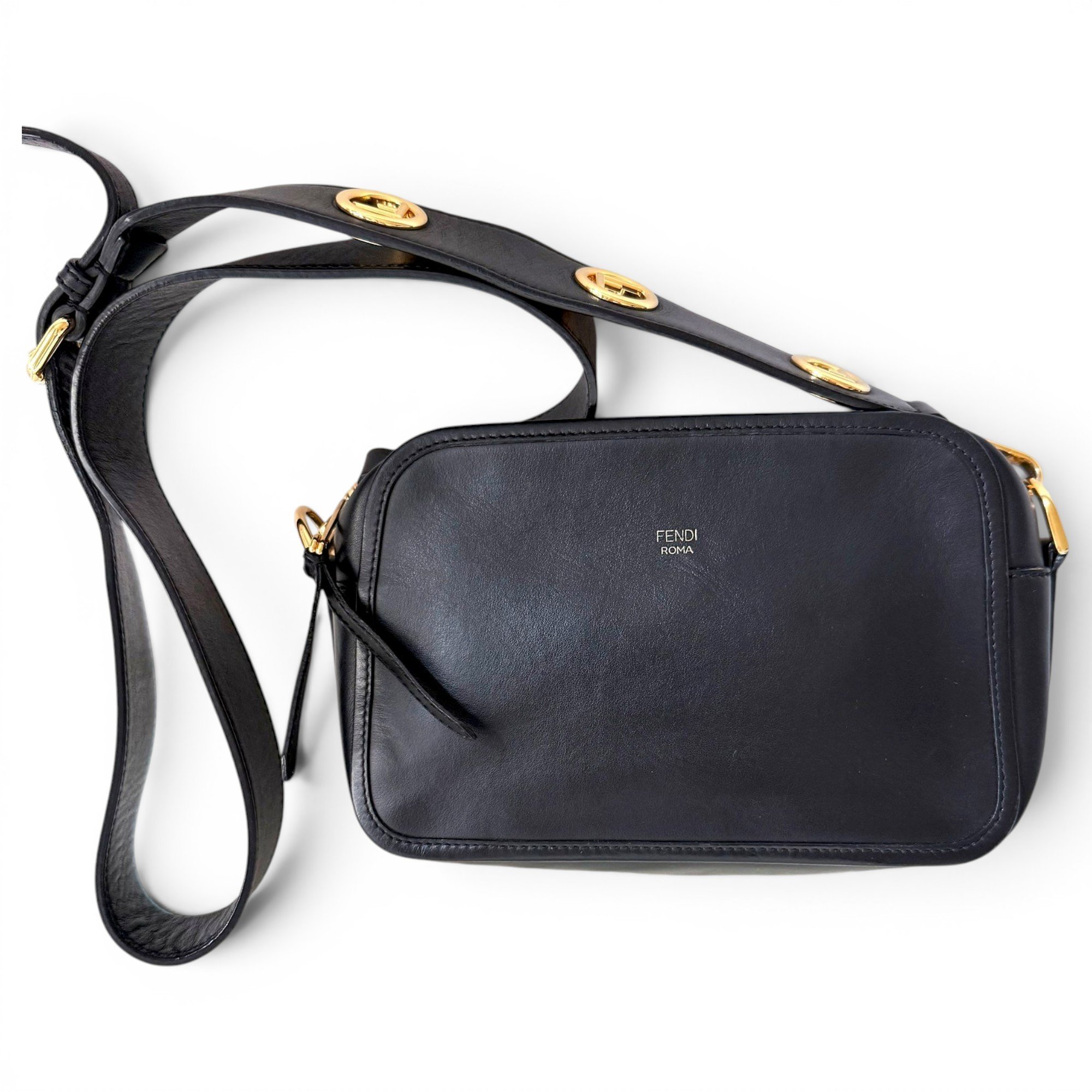 Camera case leather crossbody bag