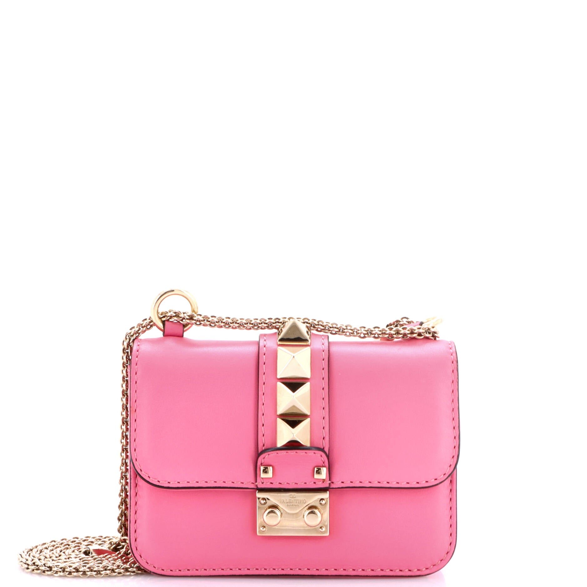 Glam Lock Shoulder Bag Leather Mini