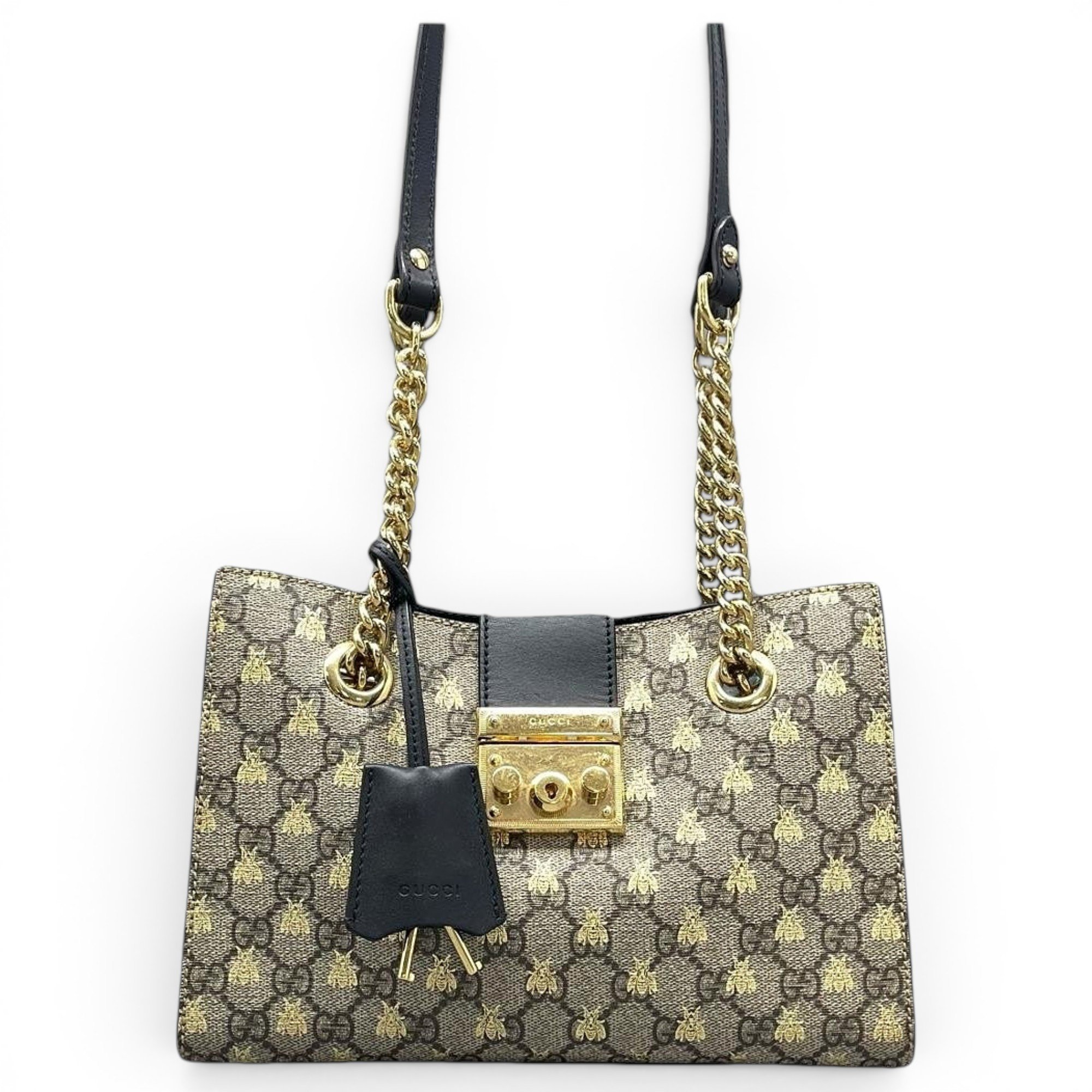 Padlock leather handbag