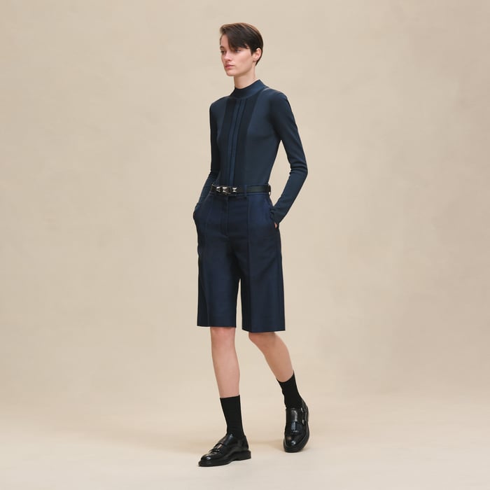 Bleu Noir Cashmere Long-sleeve Sweater