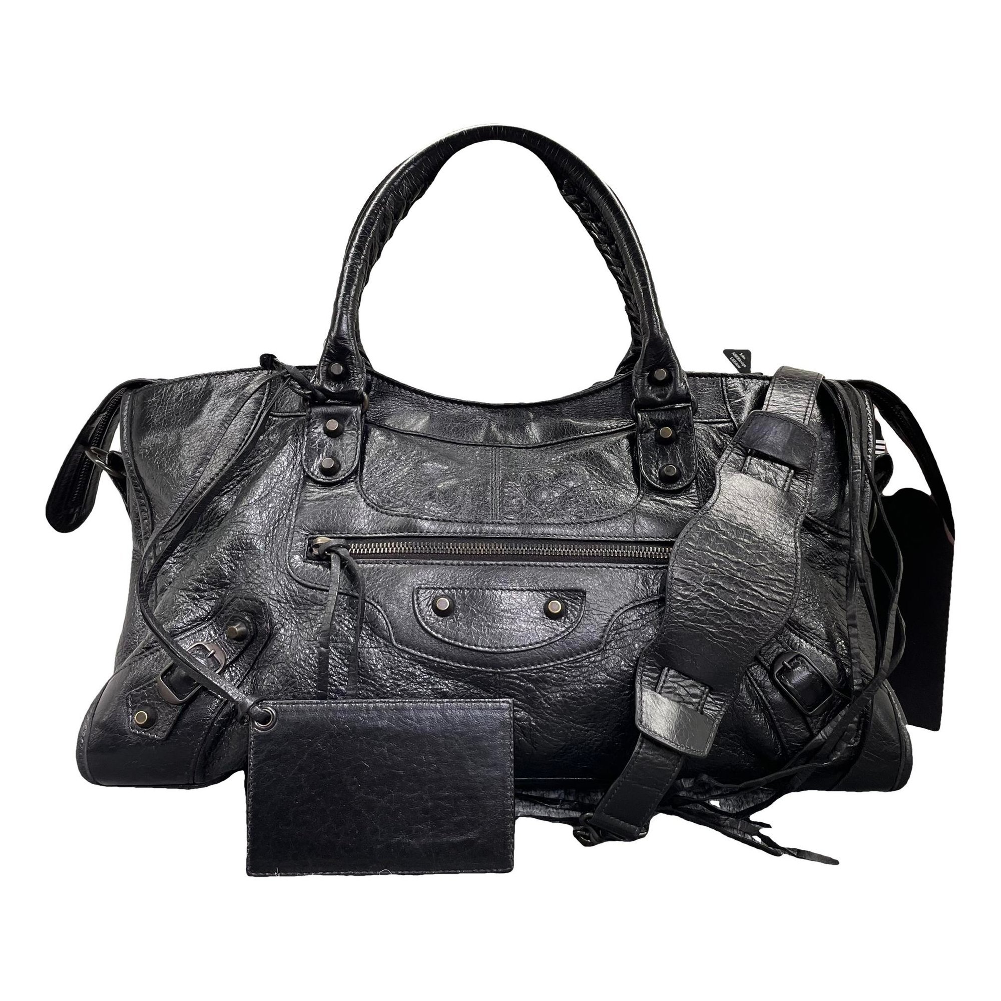 City leather handbag