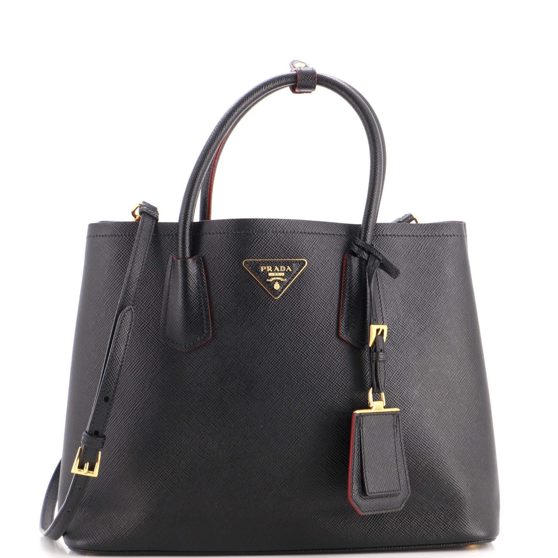 Cuir Double Tote Saffiano Leather Medium