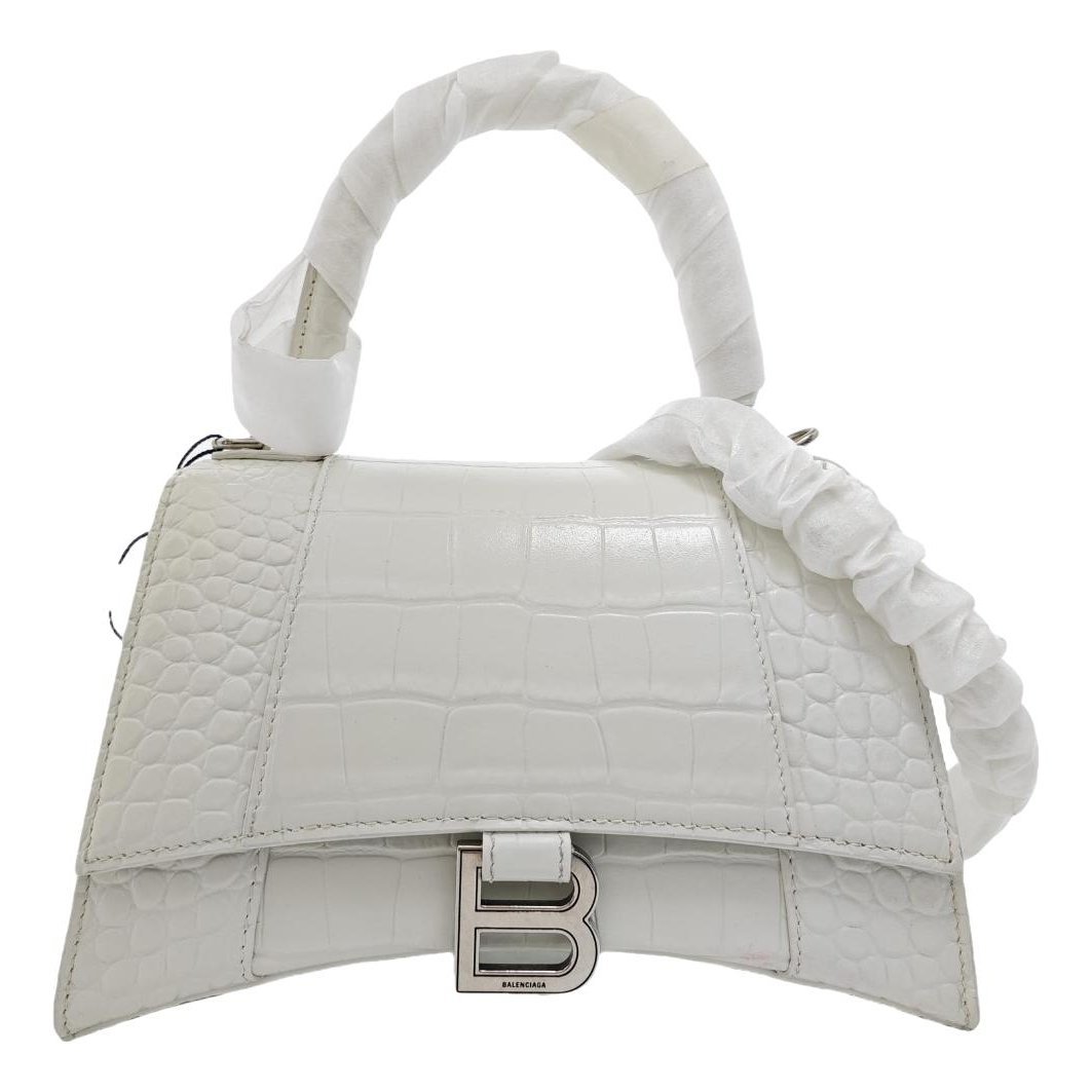 Hourglass leather handbag
