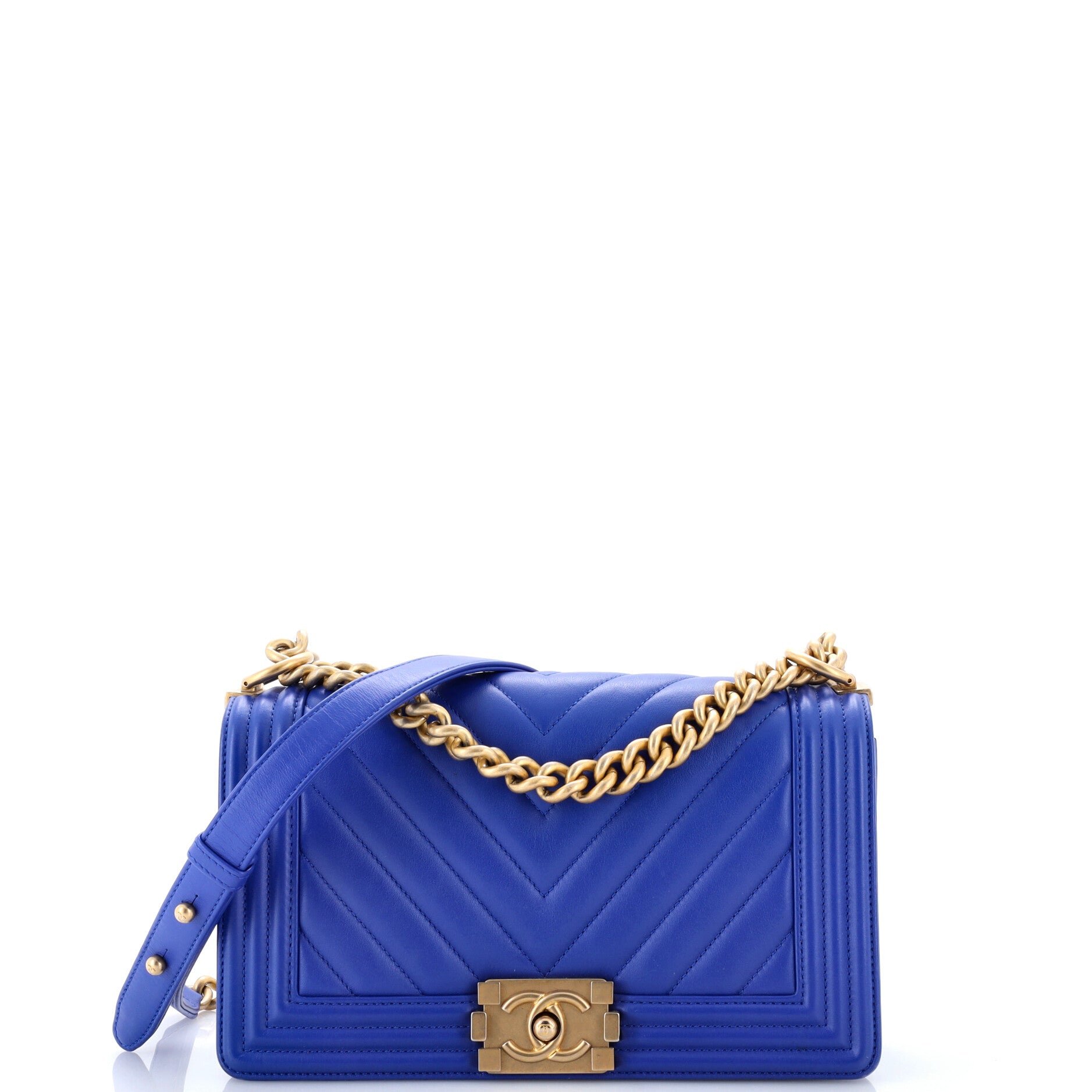 Boy Flap Bag Chevron Calfskin Old Medium
